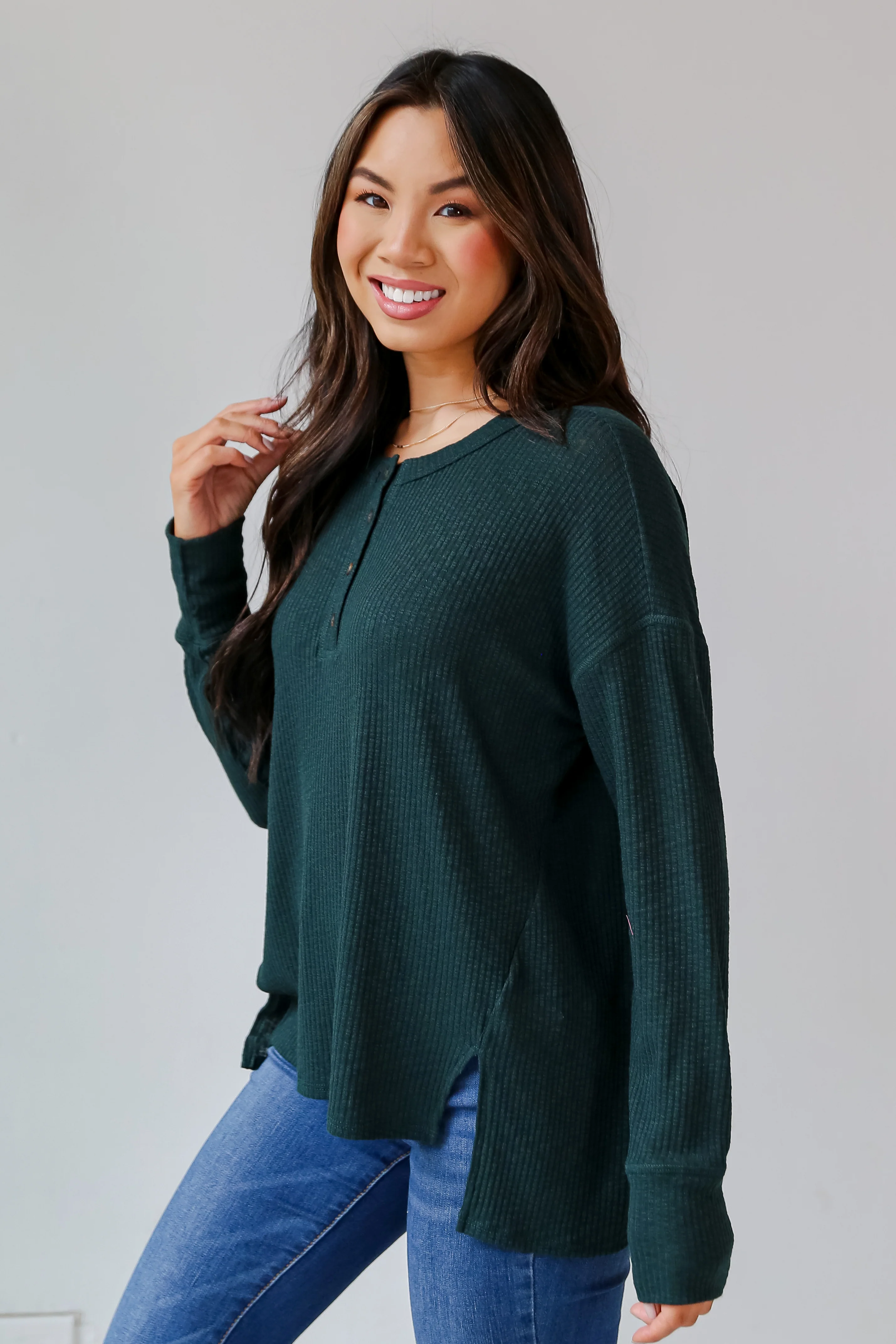 FINAL SALE - Sarah Knit Henley Top - DOORBUSTER 5 FINAL SALE - Sarah Knit Henley Top - DOORBUSTER