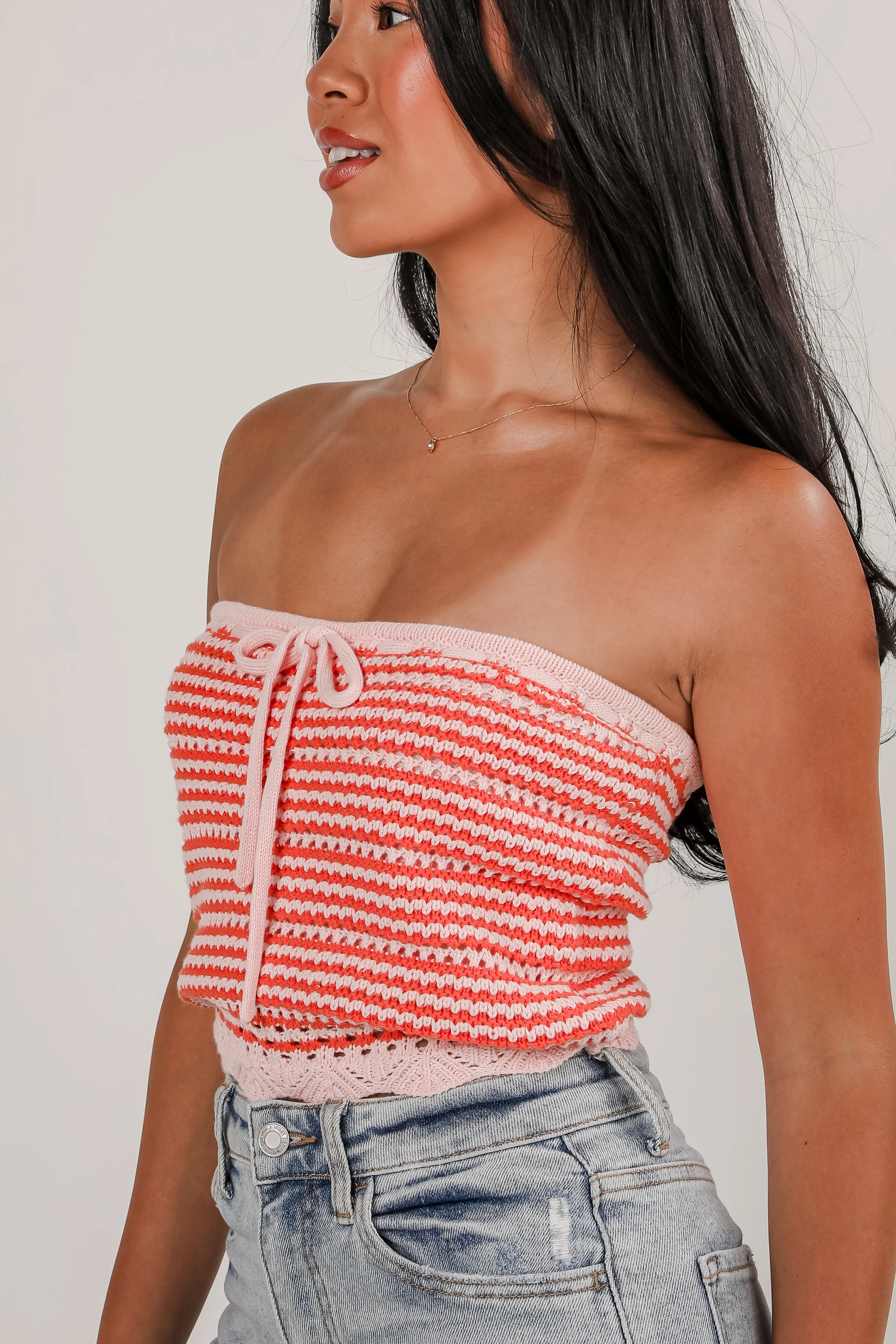 FINAL SALE - Sweet Thing Light Pink Crochet Tube Top 3 FINAL SALE - Sweet Thing Light Pink Crochet Tube Top