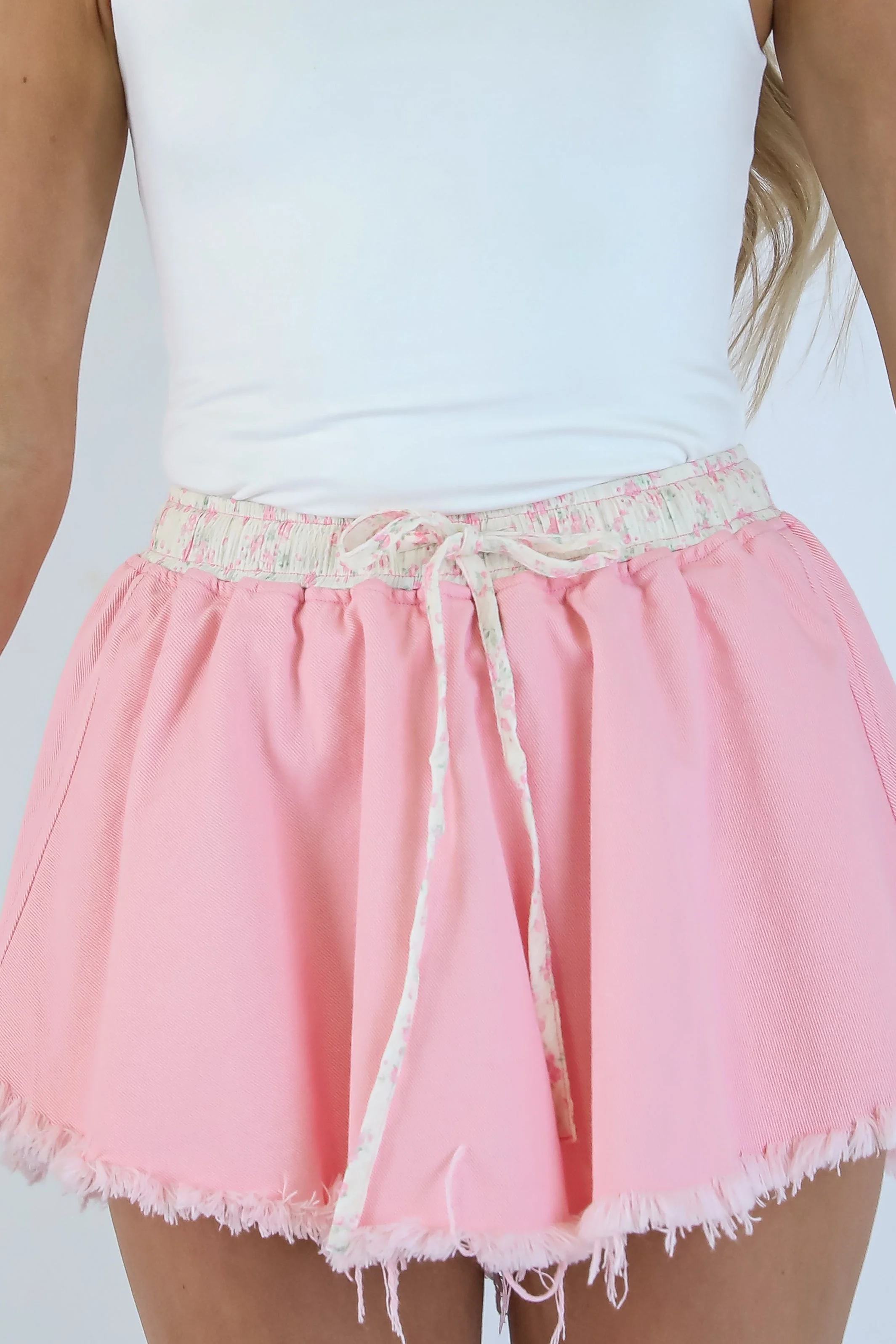 FINAL SALE - Love Story Floral Denim Skort 5 FINAL SALE - Love Story Floral Denim Skort