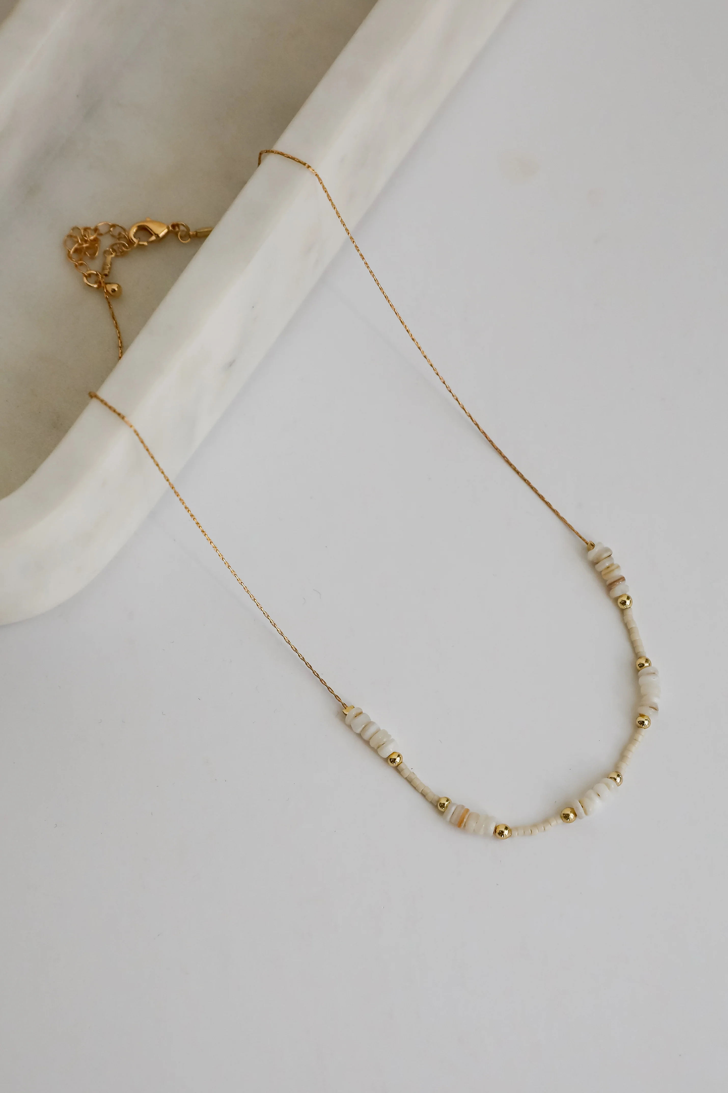 FINAL SALE - Ayla Gold Beaded Chain Necklace