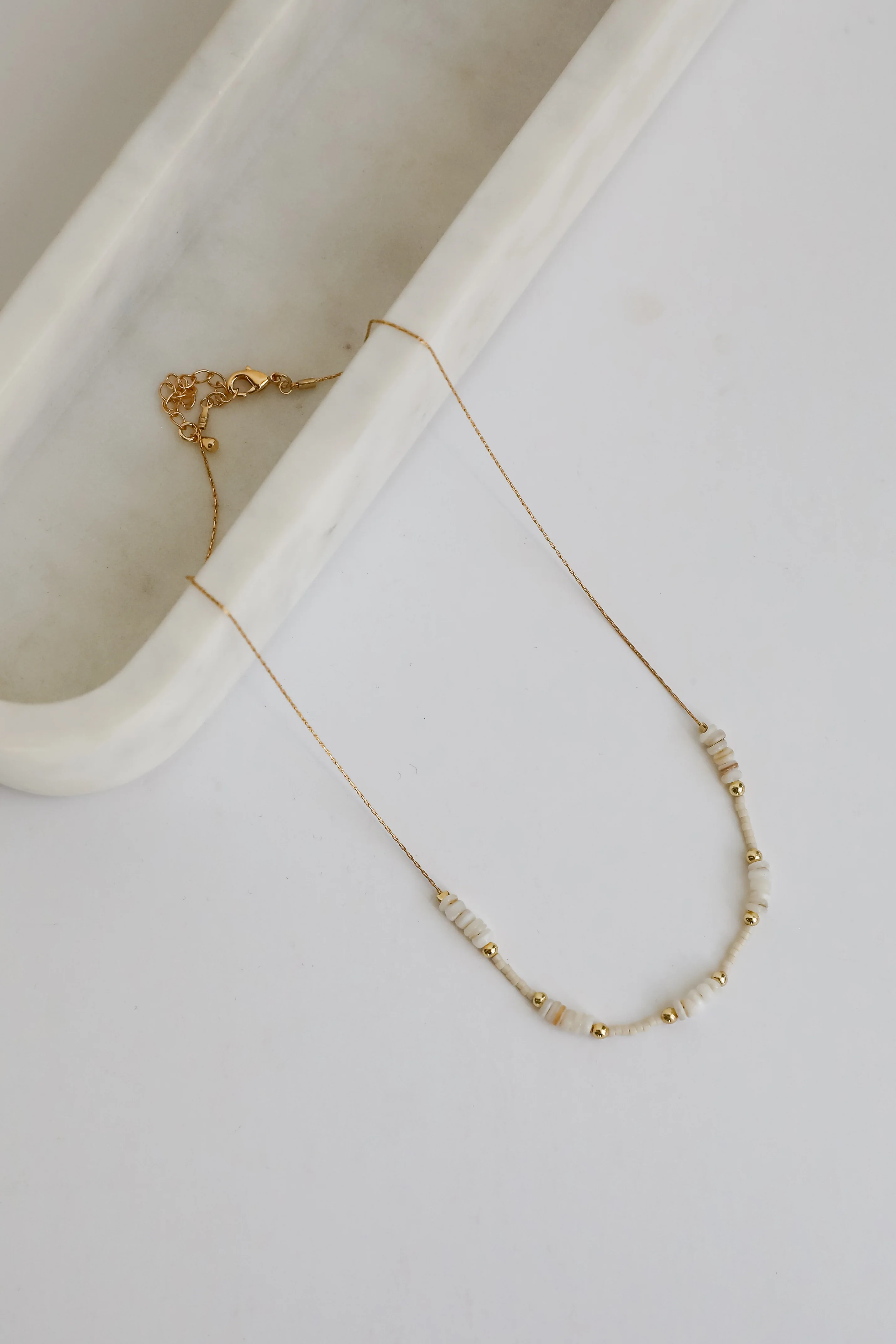 FINAL SALE - Ayla Gold Beaded Chain Necklace 3 FINAL SALE - Ayla Gold Beaded Chain Necklace