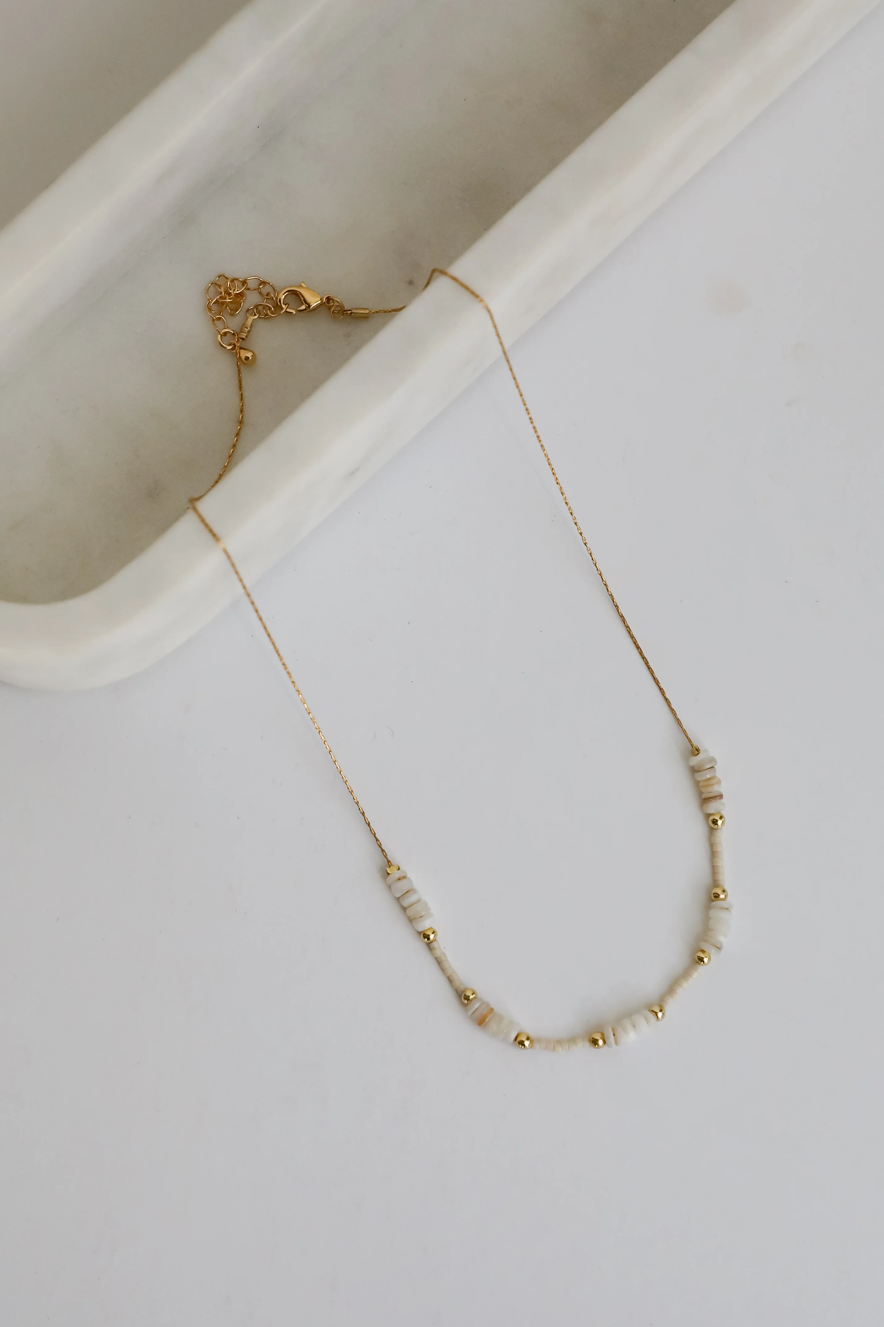 FINAL SALE - Ayla Gold Beaded Chain Necklace 4 FINAL SALE - Ayla Gold Beaded Chain Necklace