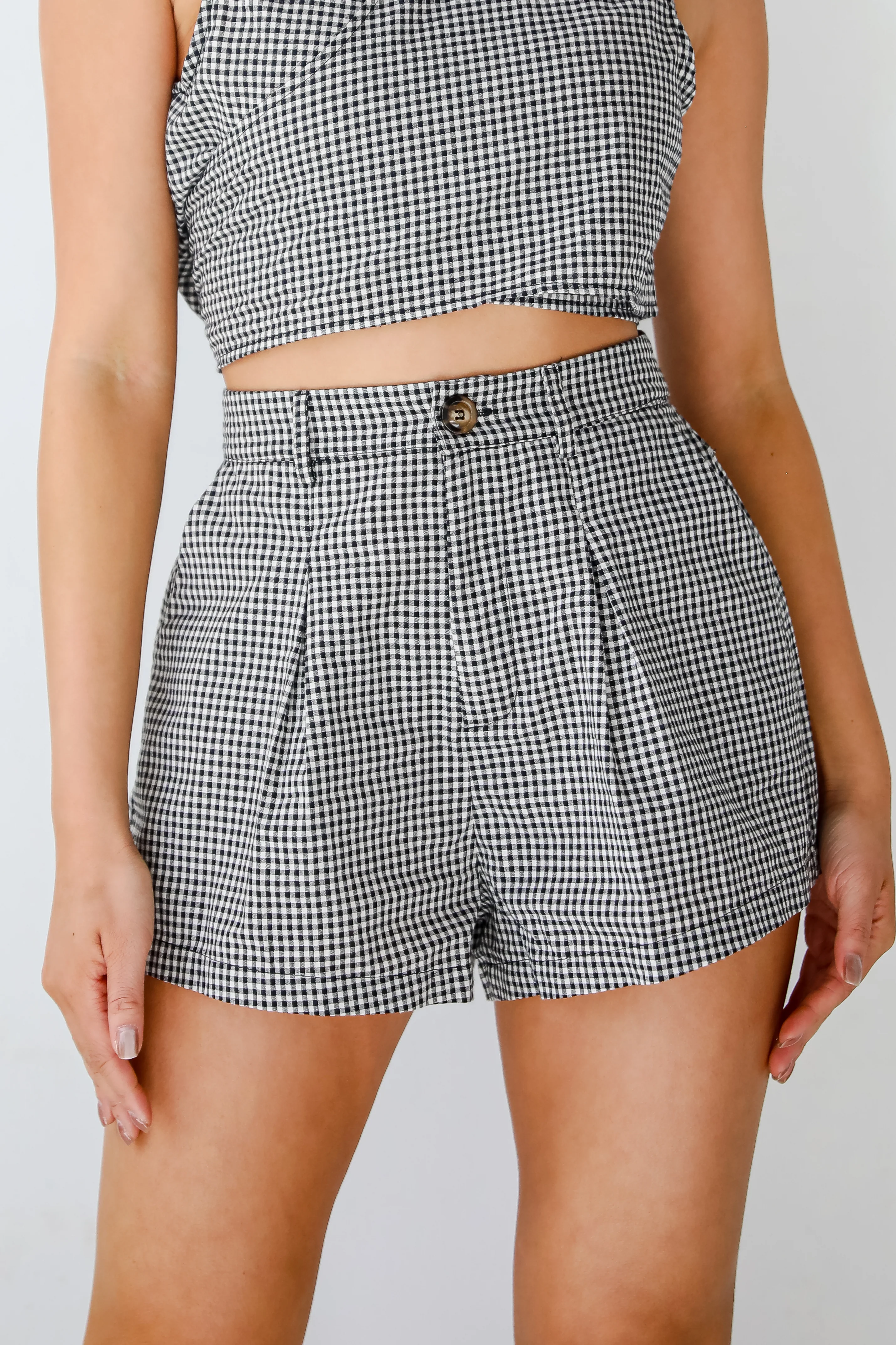 FINAL SALE - Irresistibly Darling Black Gingham Shorts - DU DEAL