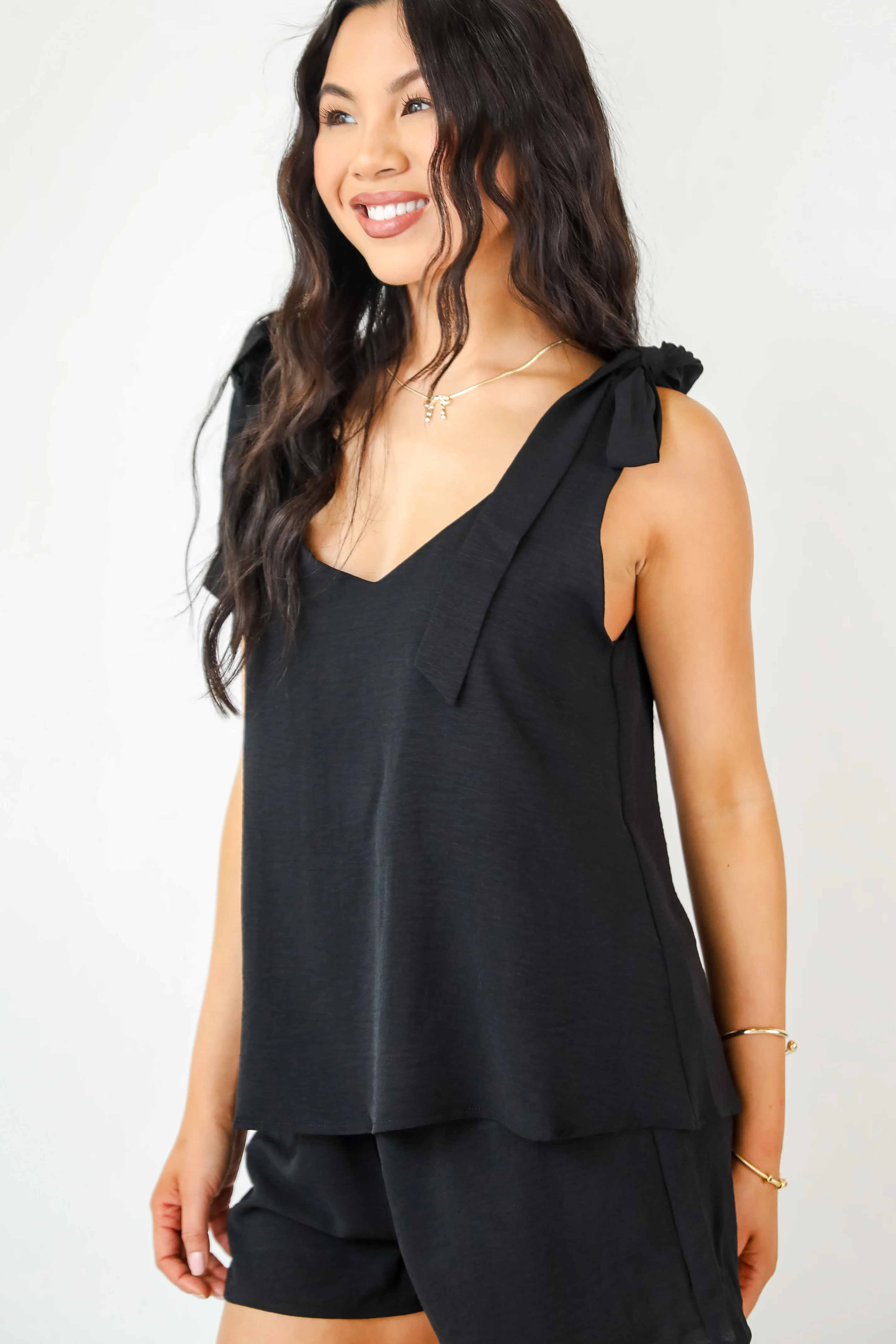 FINAL SALE - Upfront Chicness Tie Strap Tank - DU DEAL 10 FINAL SALE - Upfront Chicness Tie Strap Tank - DU DEAL