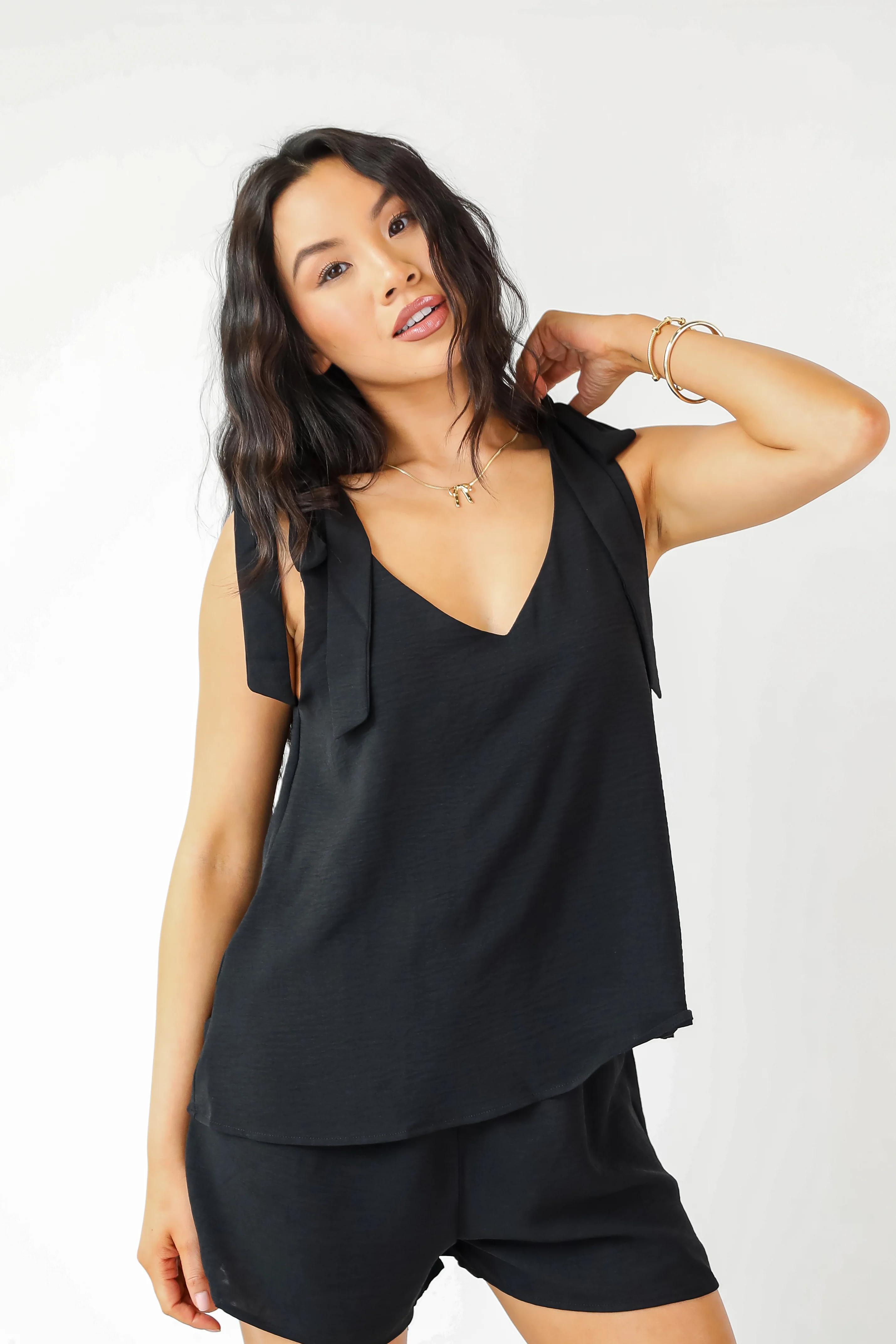 FINAL SALE - Upfront Chicness Tie Strap Tank - DU DEAL 13 FINAL SALE - Upfront Chicness Tie Strap Tank - DU DEAL