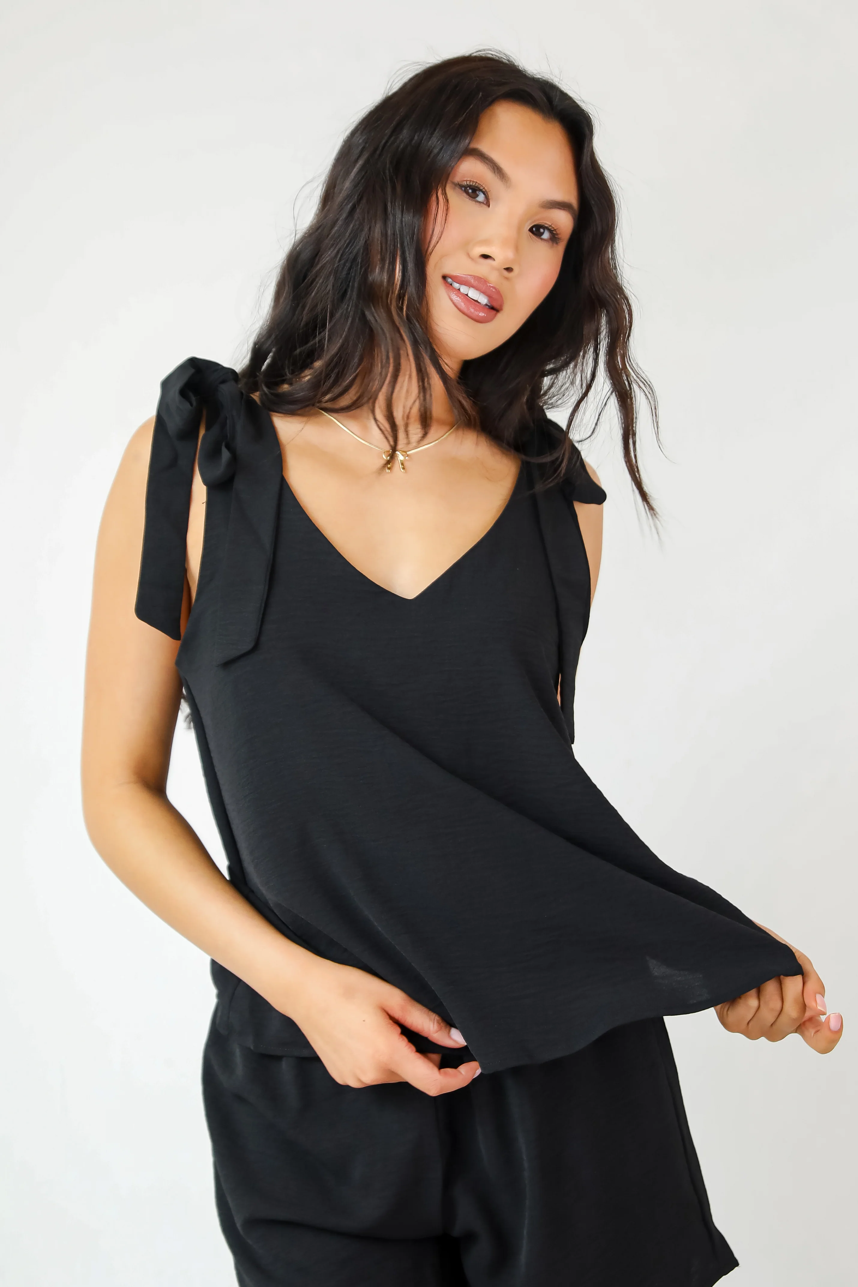 FINAL SALE - Upfront Chicness Tie Strap Tank - DU DEAL 19 FINAL SALE - Upfront Chicness Tie Strap Tank - DU DEAL