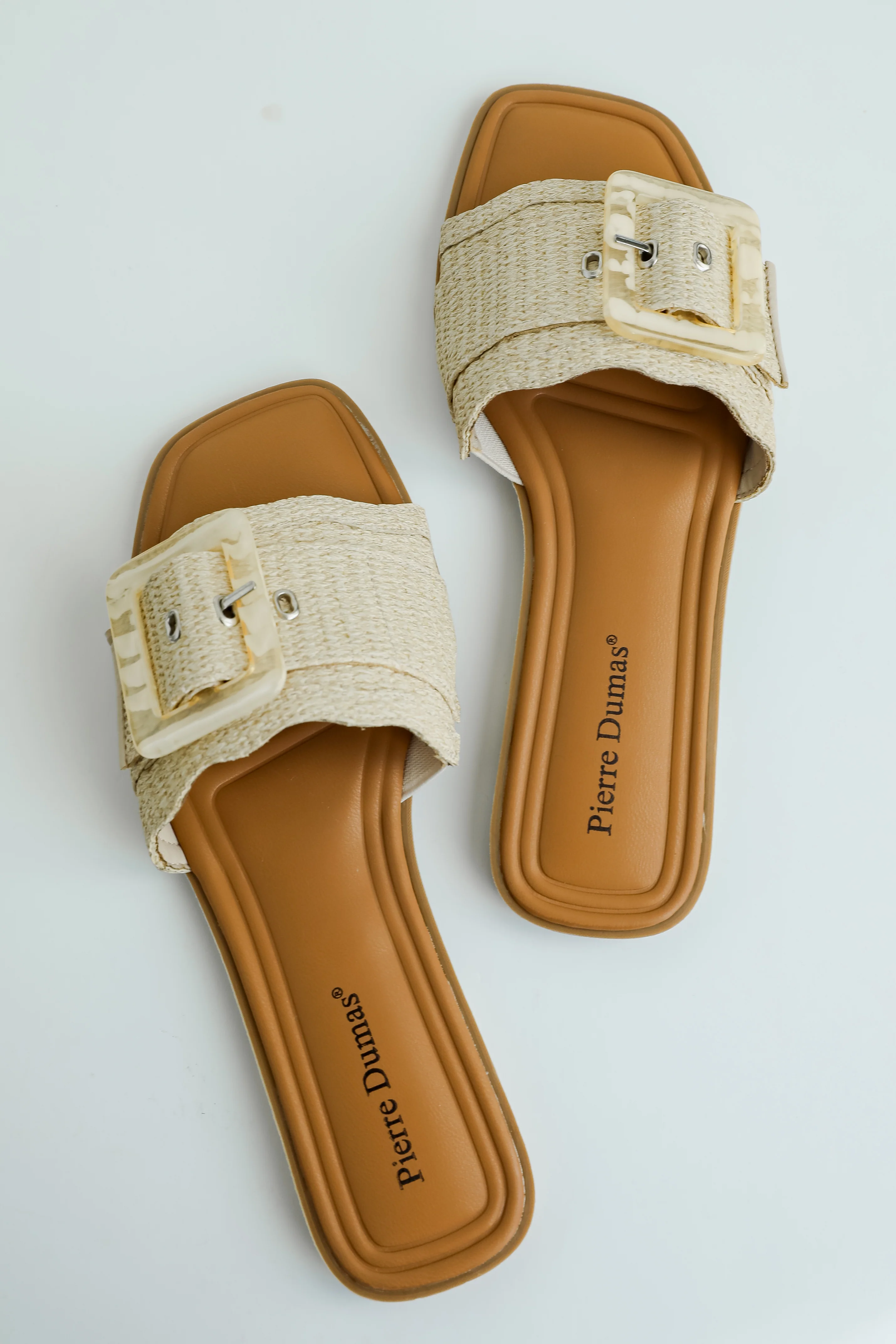 FINAL SALE - Along The Shore Natural Straw Slide Sandals