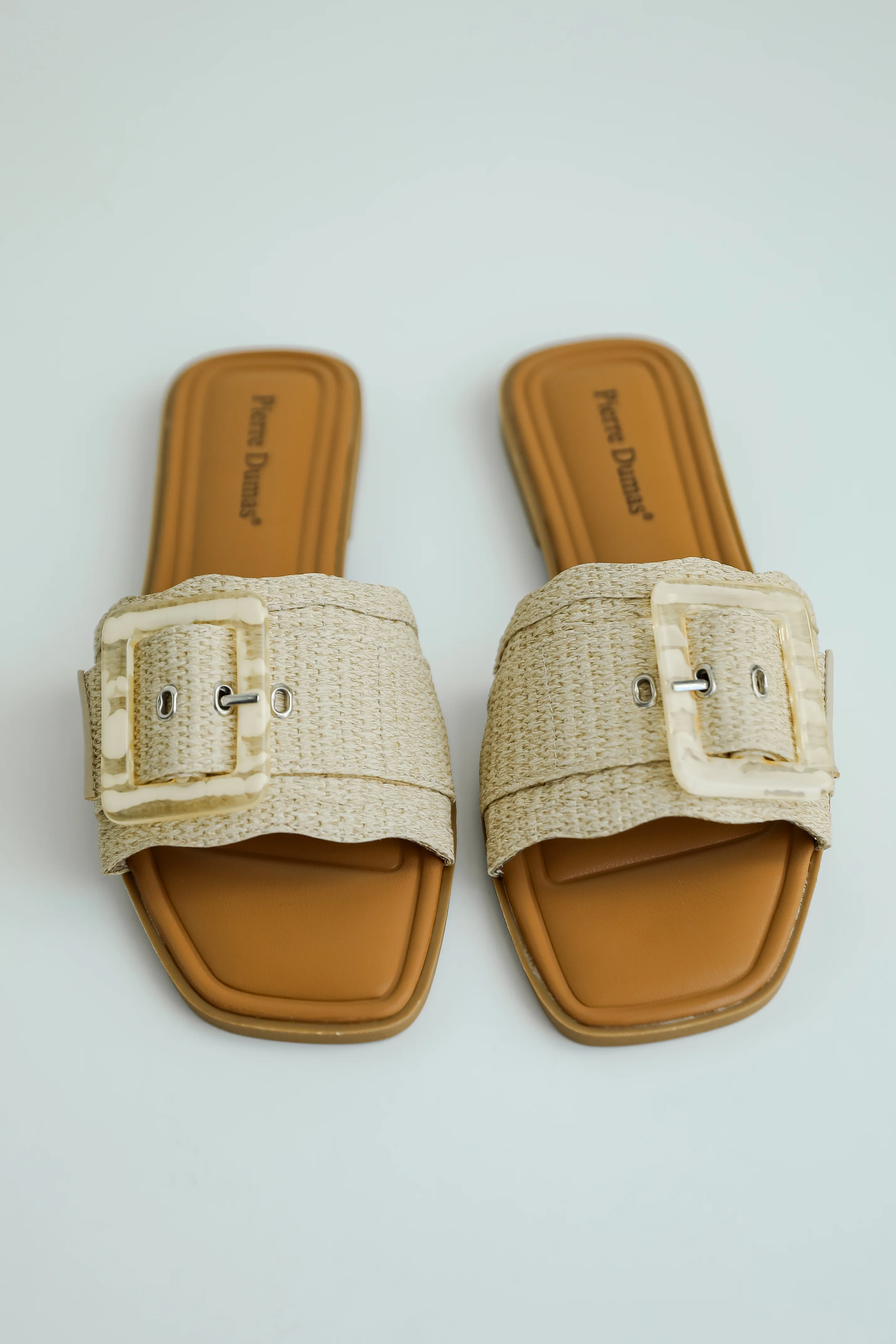 FINAL SALE - Along The Shore Natural Straw Slide Sandals
