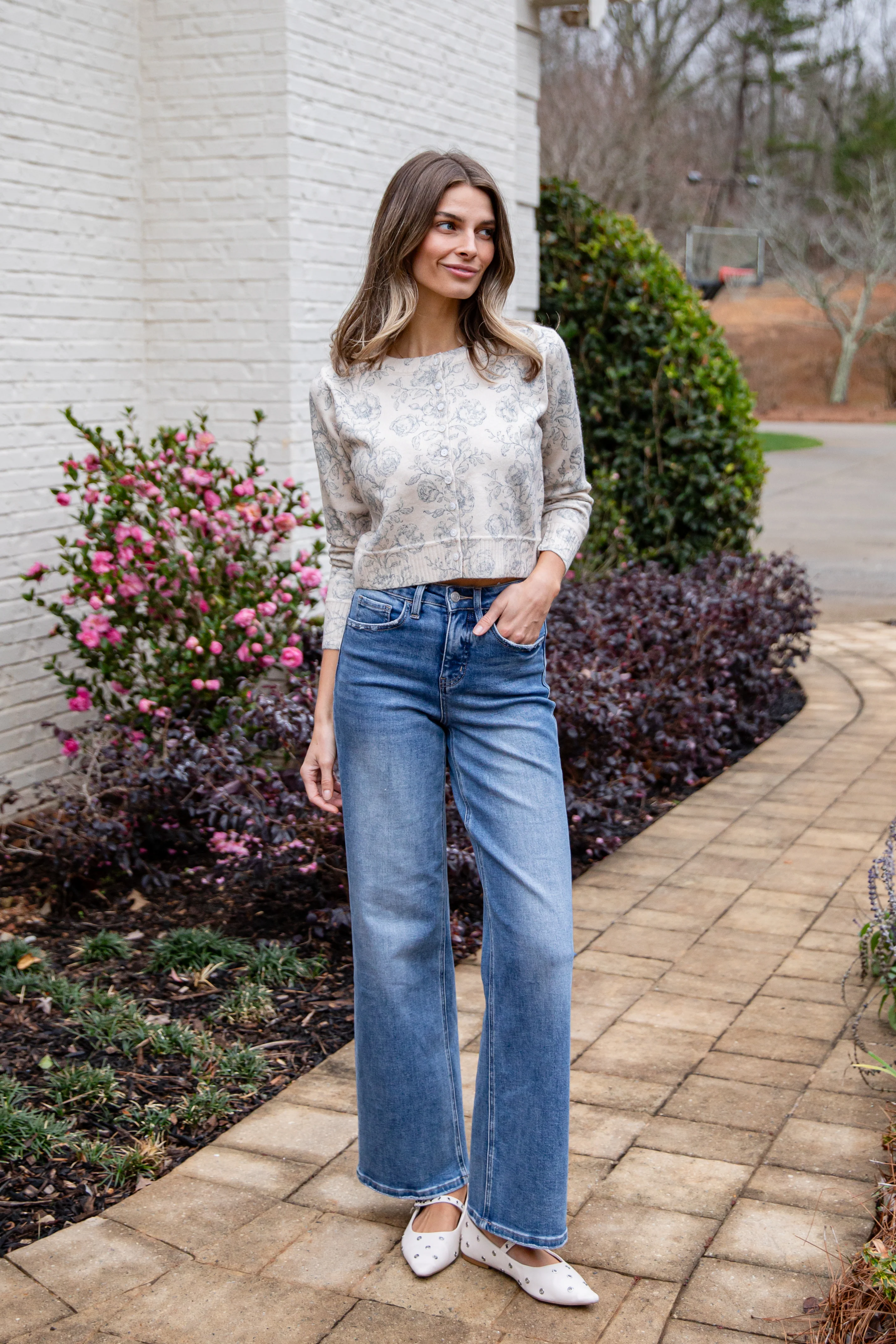 Heirloom Blue Floral Knit Top