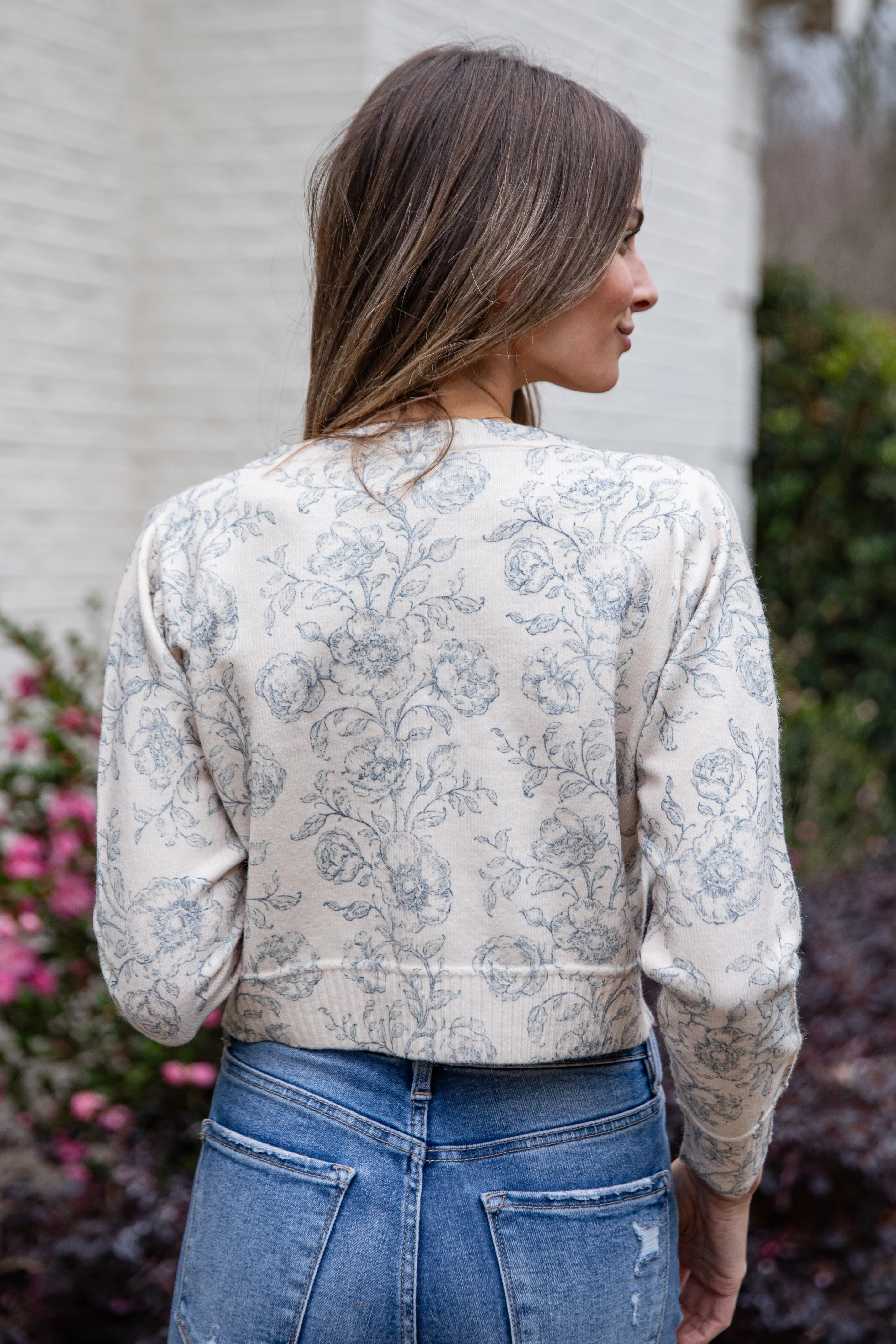 Heirloom Blue Floral Knit Top