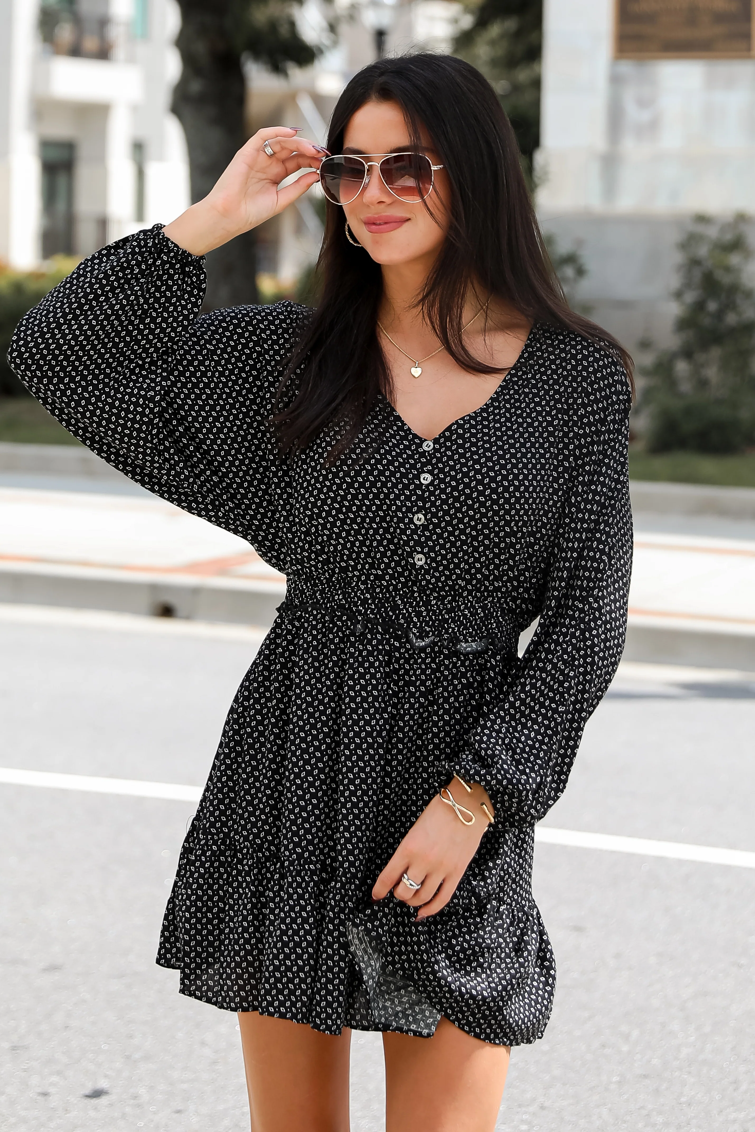 FINAL SALE - Desirably Dramatic Black Mini Dress