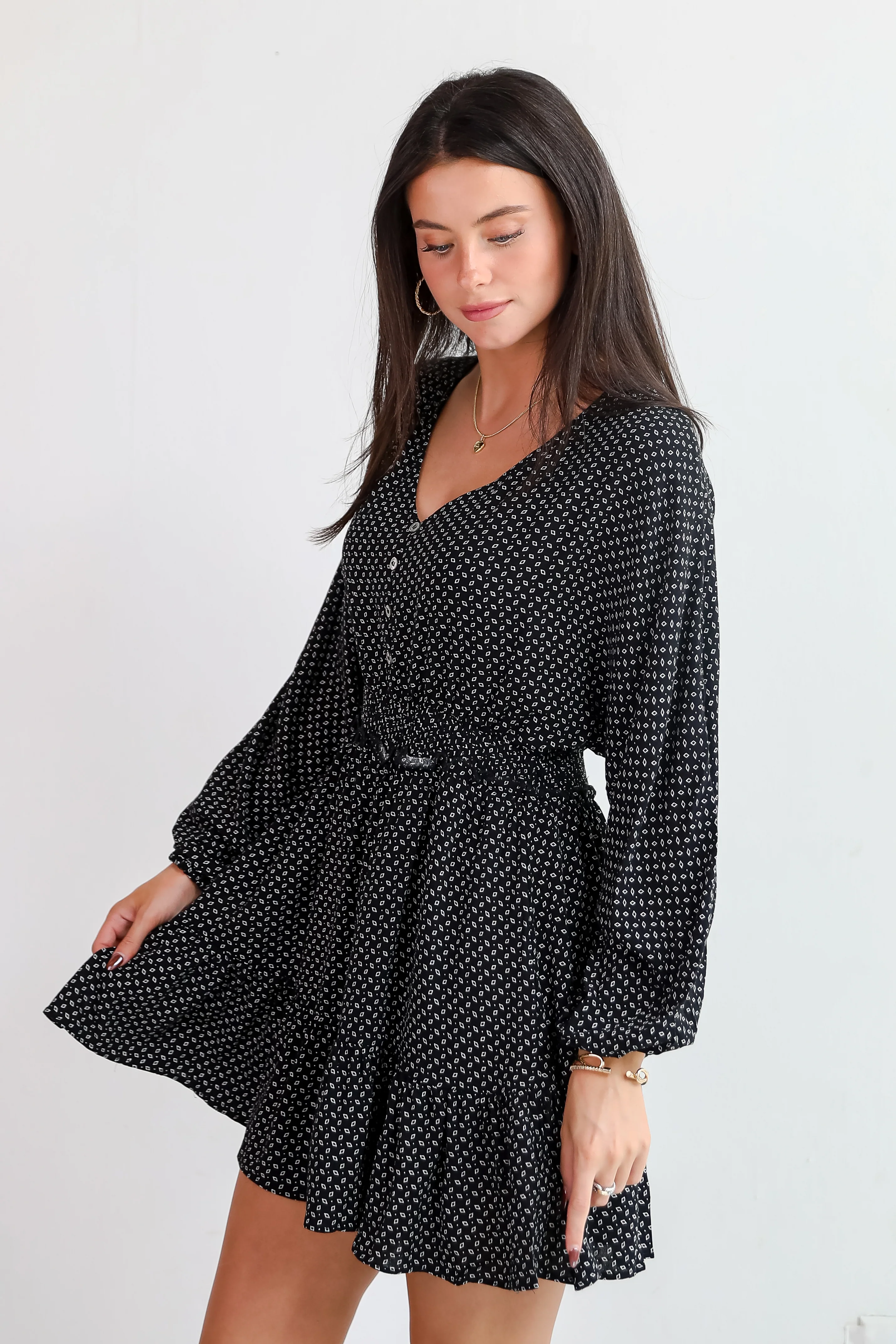 FINAL SALE - Desirably Dramatic Black Mini Dress