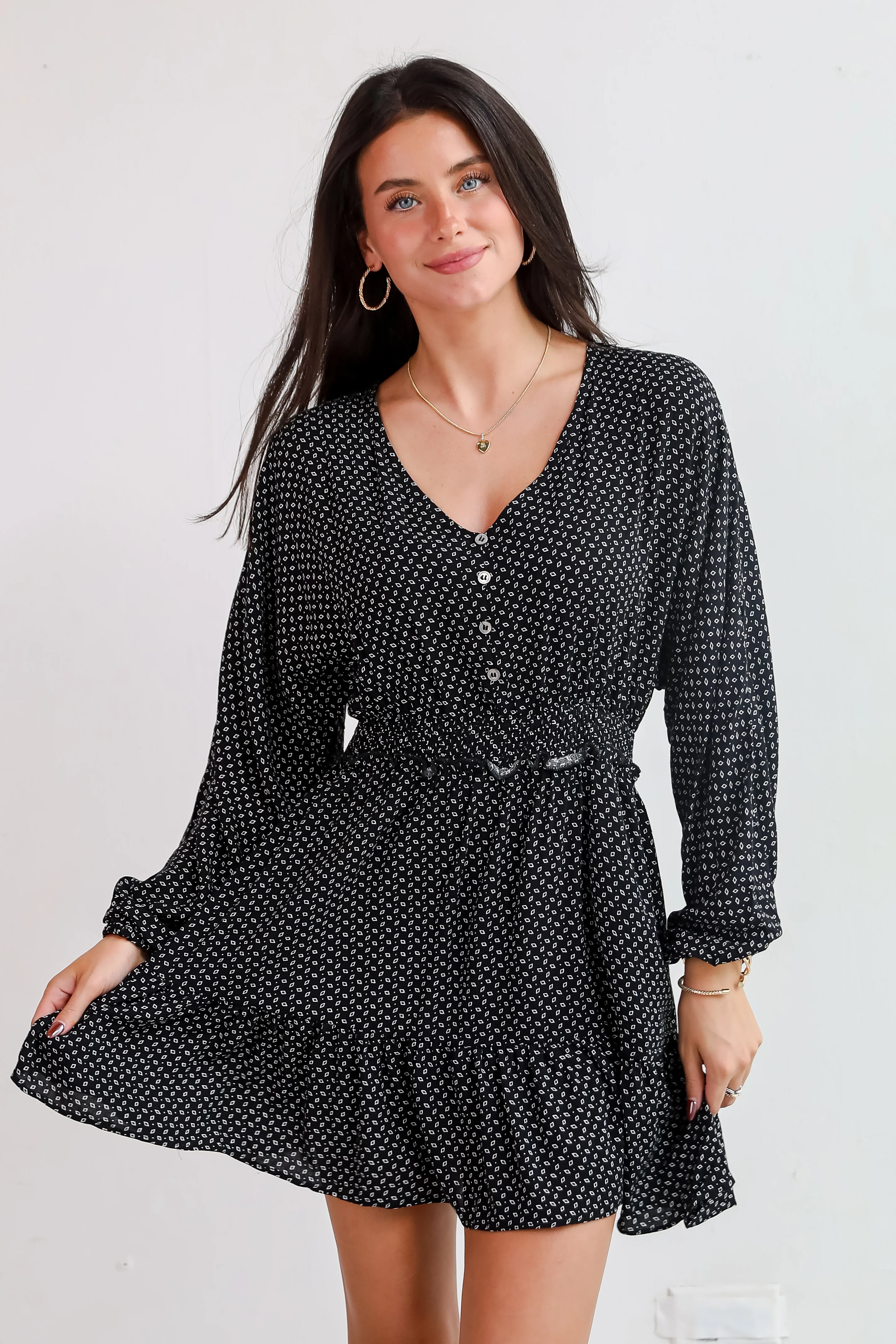 FINAL SALE - Desirably Dramatic Black Mini Dress