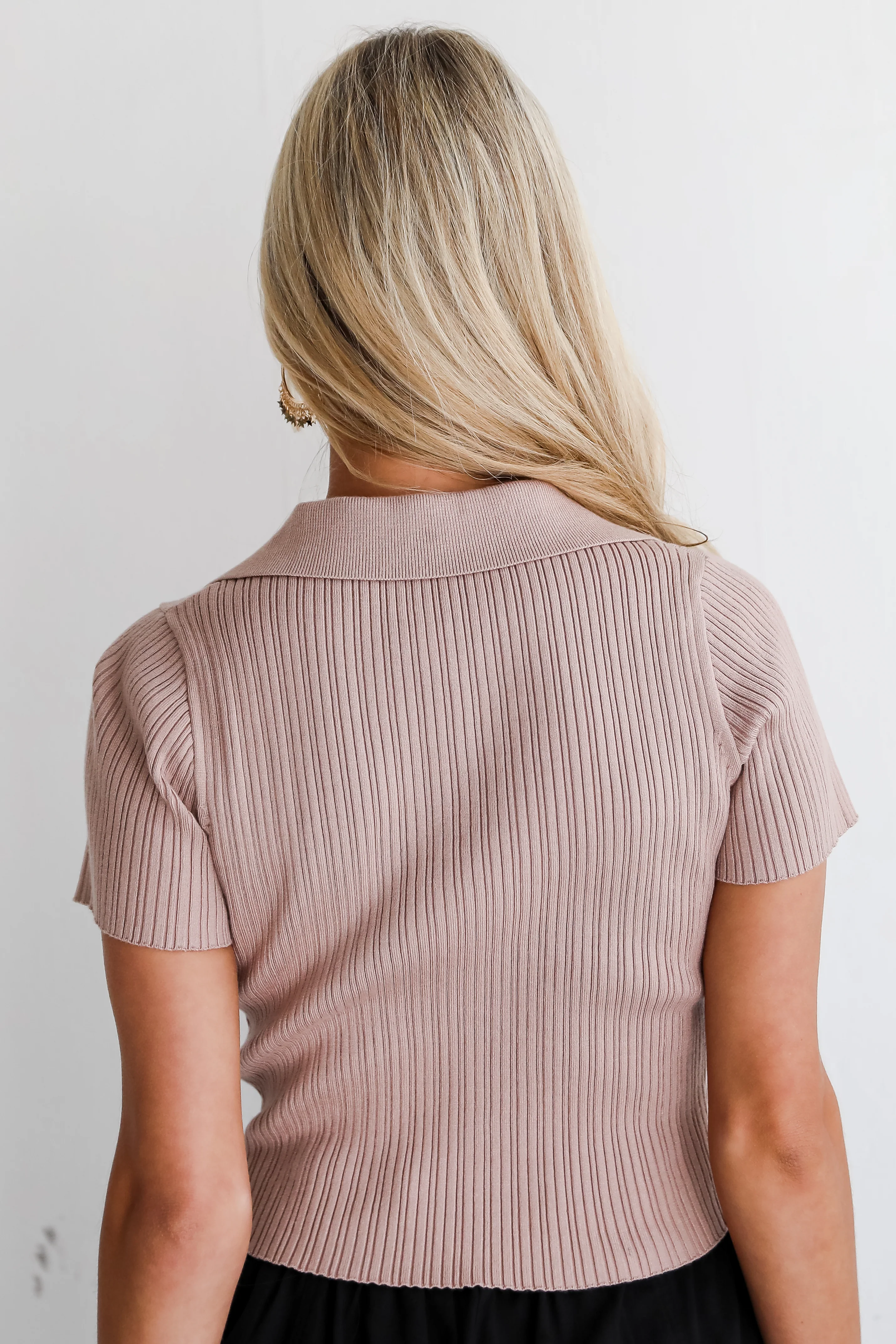 FINAL SALE - Breezy Finesse Tan Ribbed Knit Collared Top - DU DEAL 8 FINAL SALE - Breezy Finesse Tan Ribbed Knit Collared Top - DU DEAL