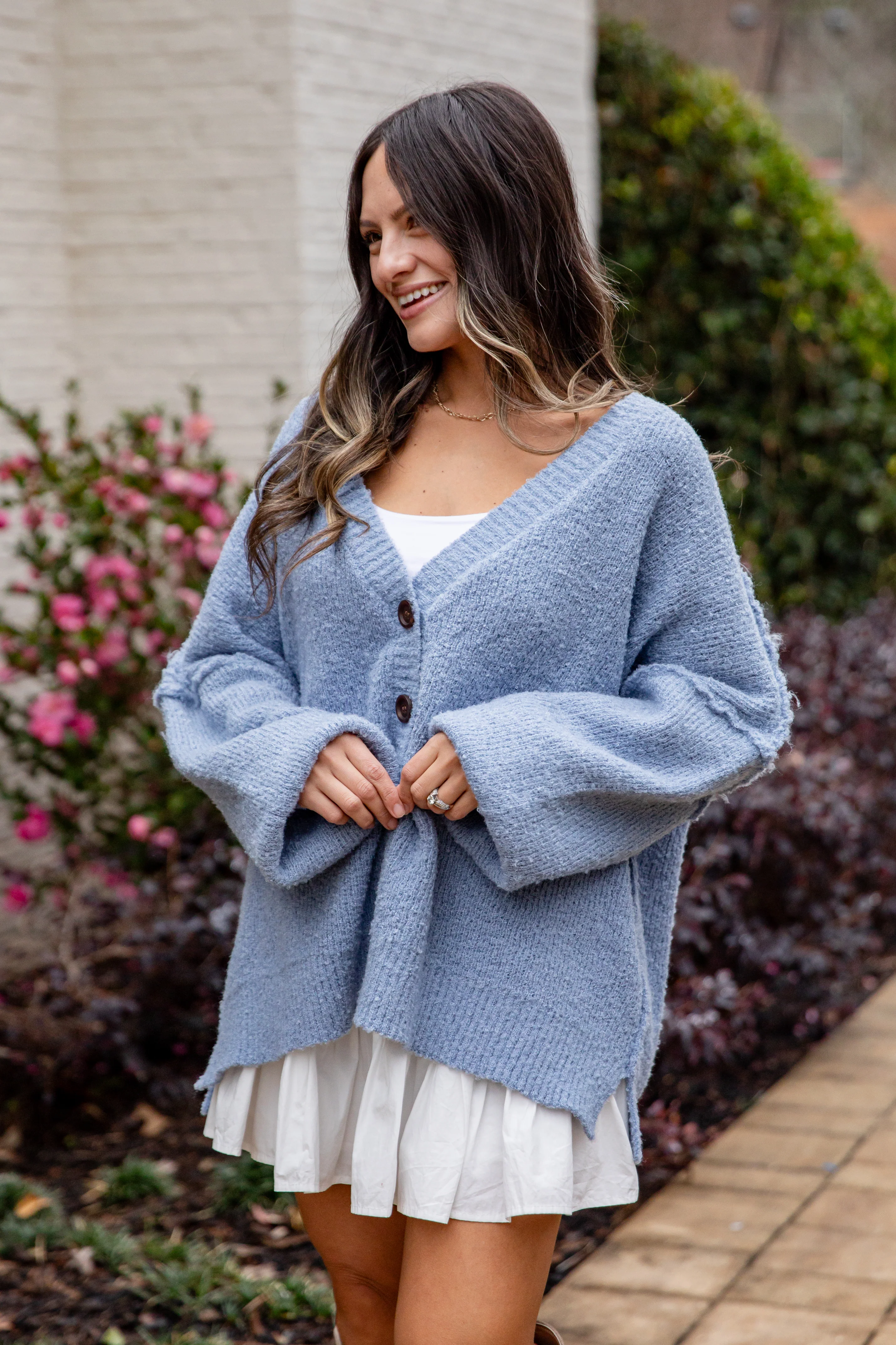 Calm Mountain Light Blue Button-Front Cardigan 5 Calm Mountain Light Blue Button-Front Cardigan