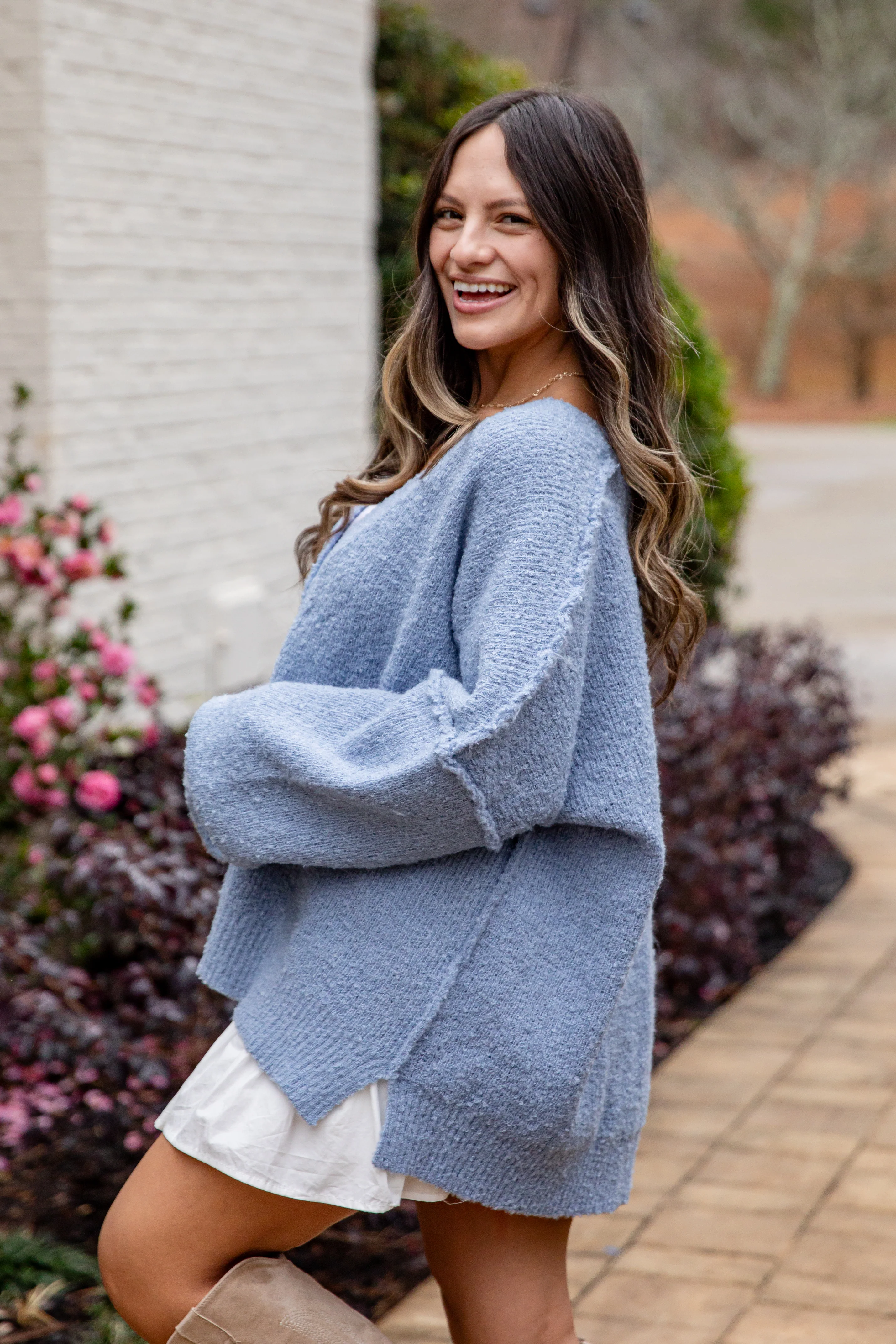 Calm Mountain Light Blue Button-Front Cardigan 6 Calm Mountain Light Blue Button-Front Cardigan