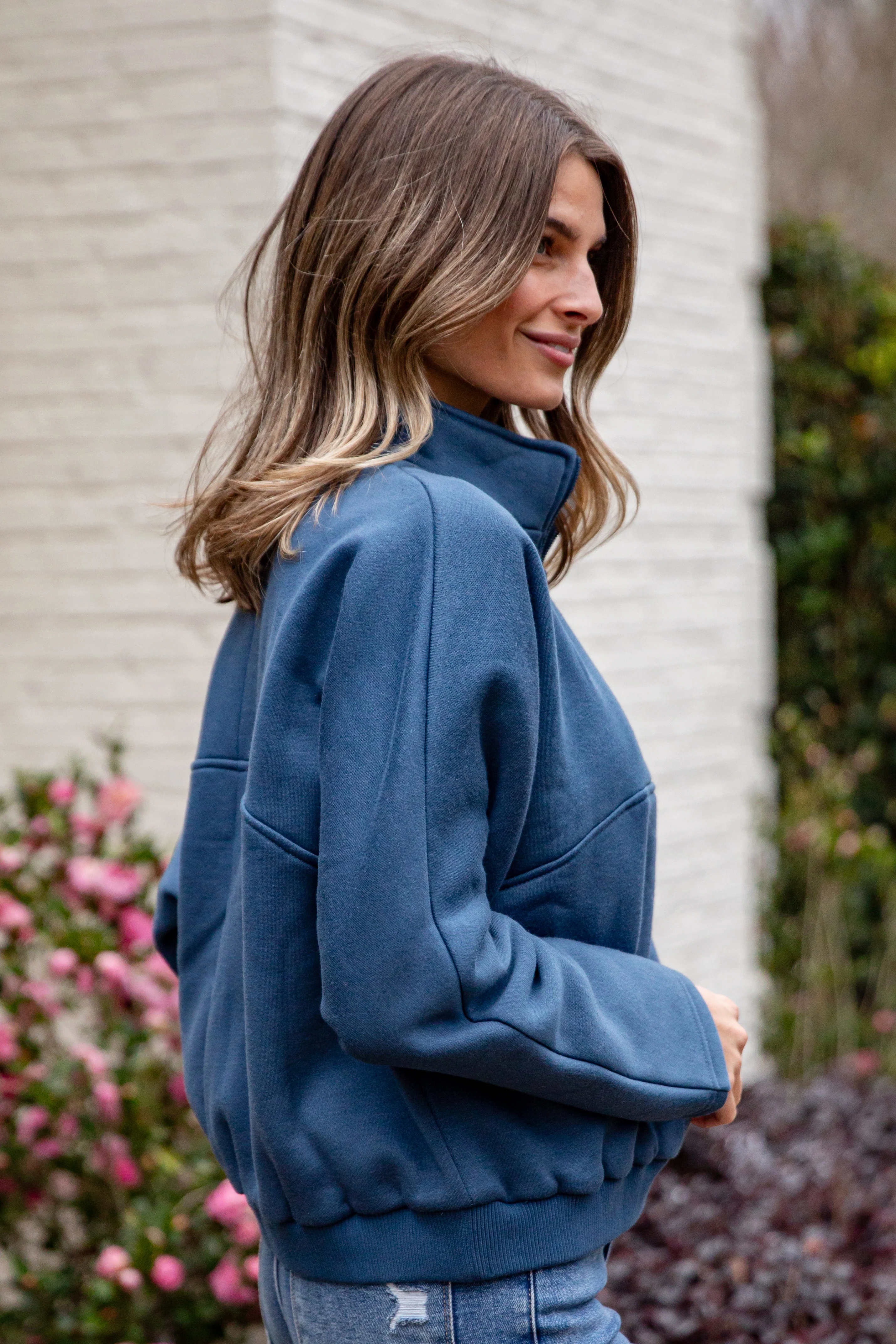 Cloudbound Blue Quarter Zip Oversized Pullover 5 Cloudbound Blue Quarter Zip Oversized Pullover