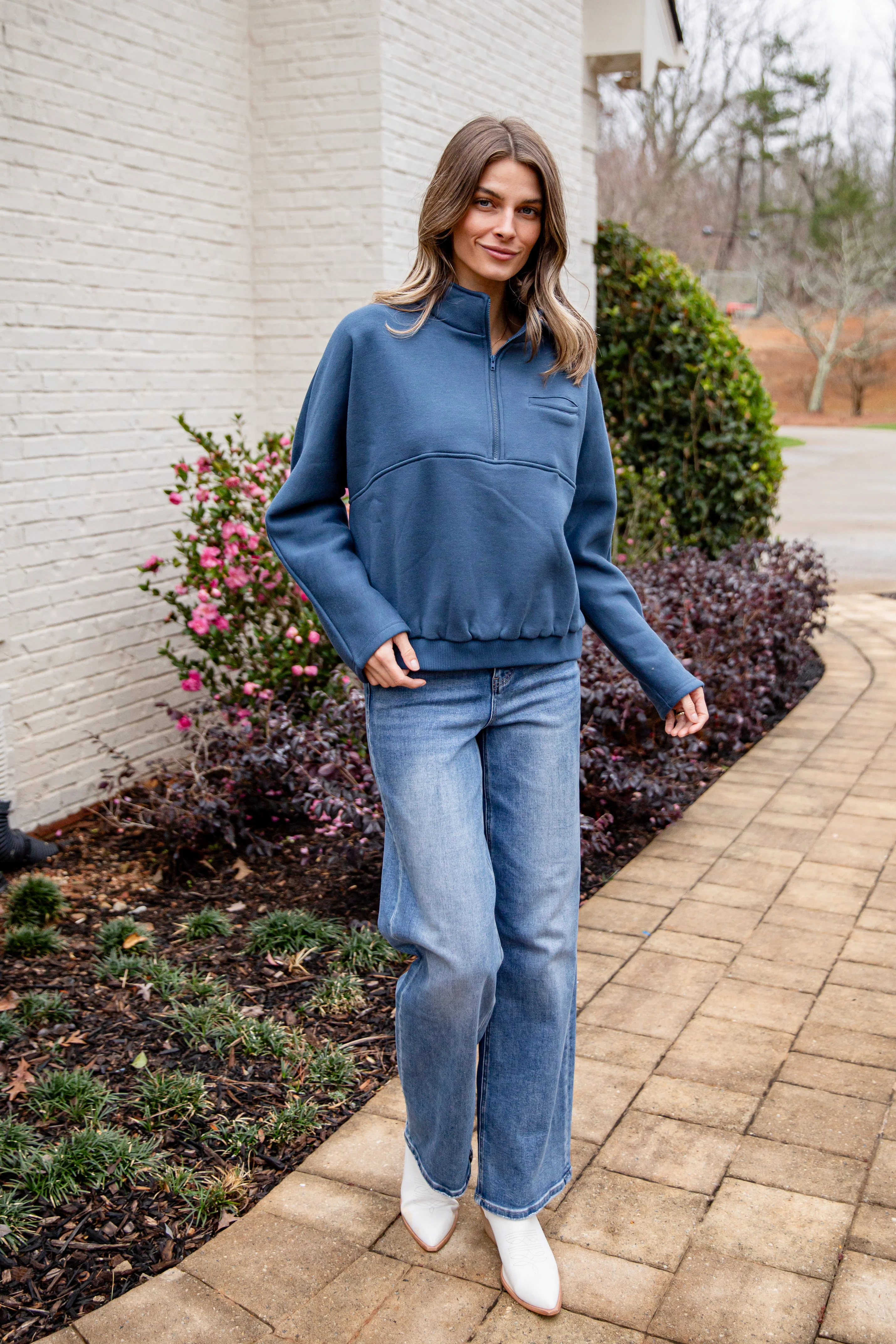 Cloudbound Blue Quarter Zip Oversized Pullover 6 Cloudbound Blue Quarter Zip Oversized Pullover