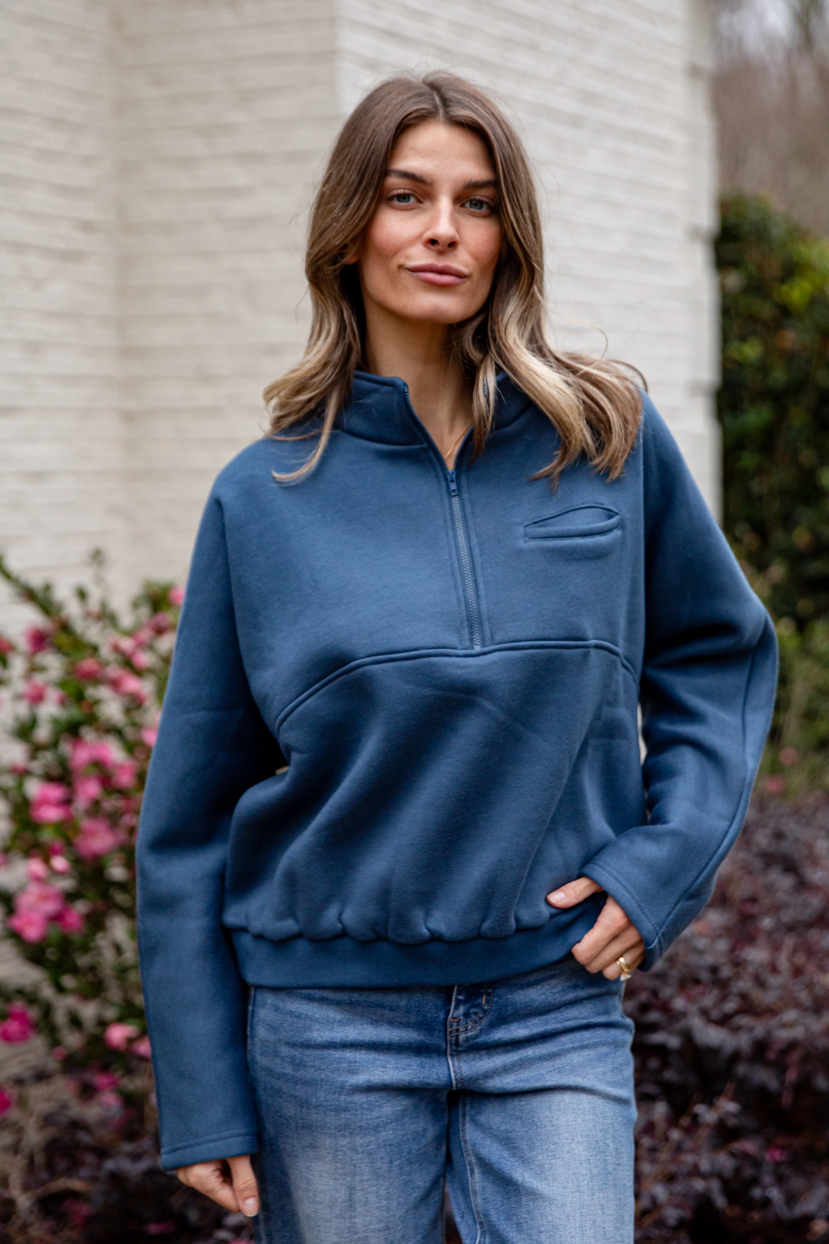 Cloudbound Blue Quarter Zip Oversized Pullover 8 Cloudbound Blue Quarter Zip Oversized Pullover