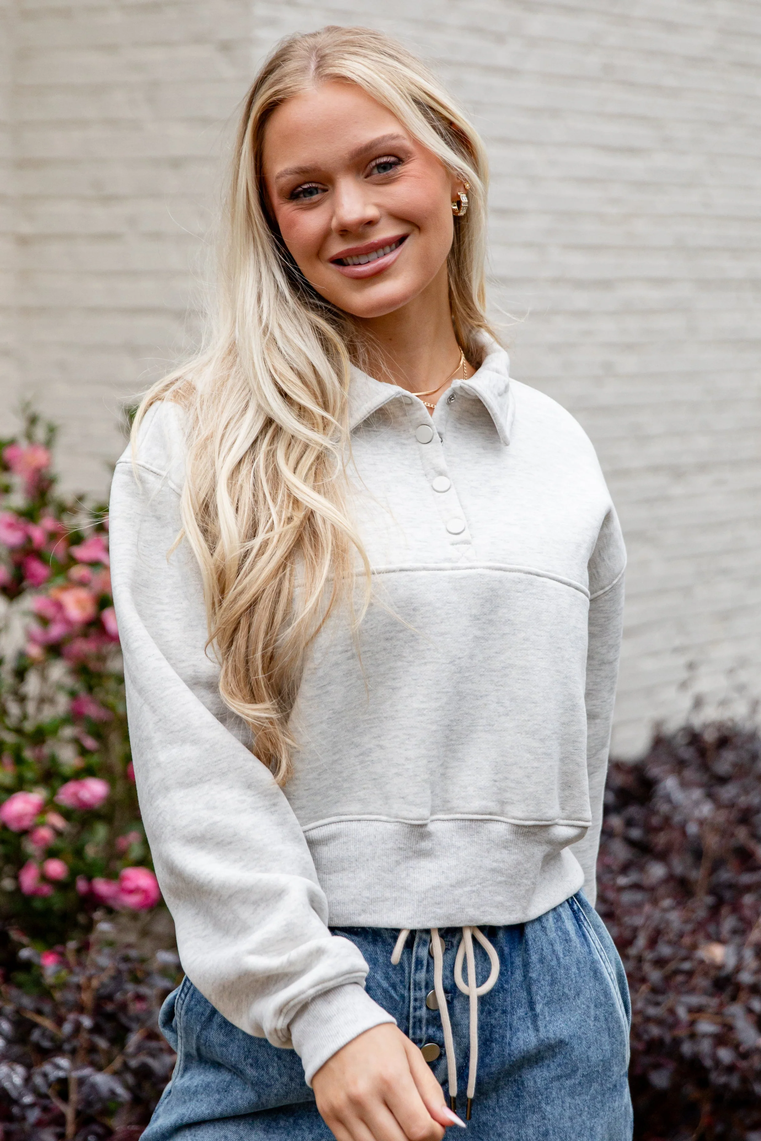 First Light Heather Grey Pullover