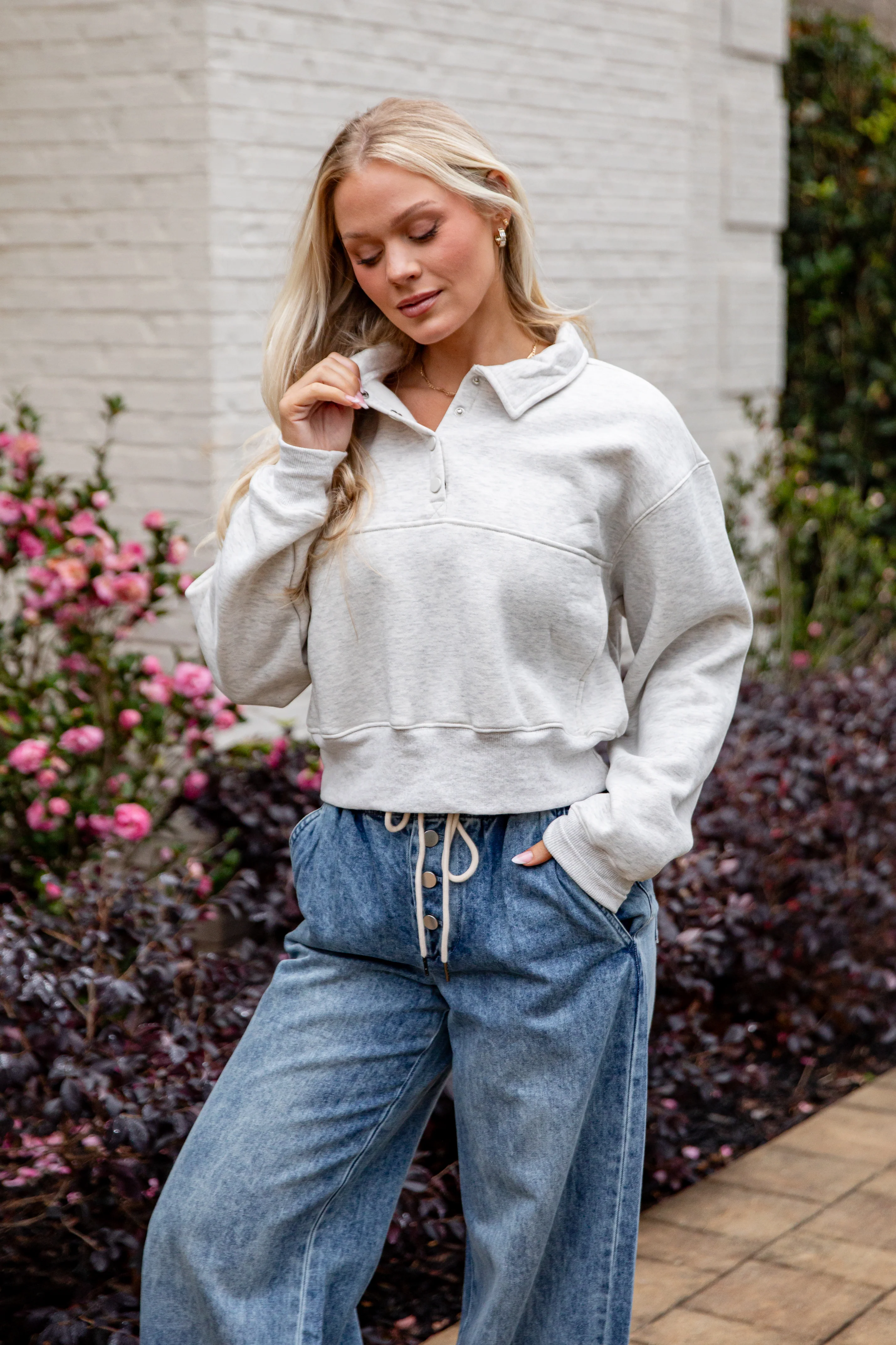 First Light Heather Grey Pullover