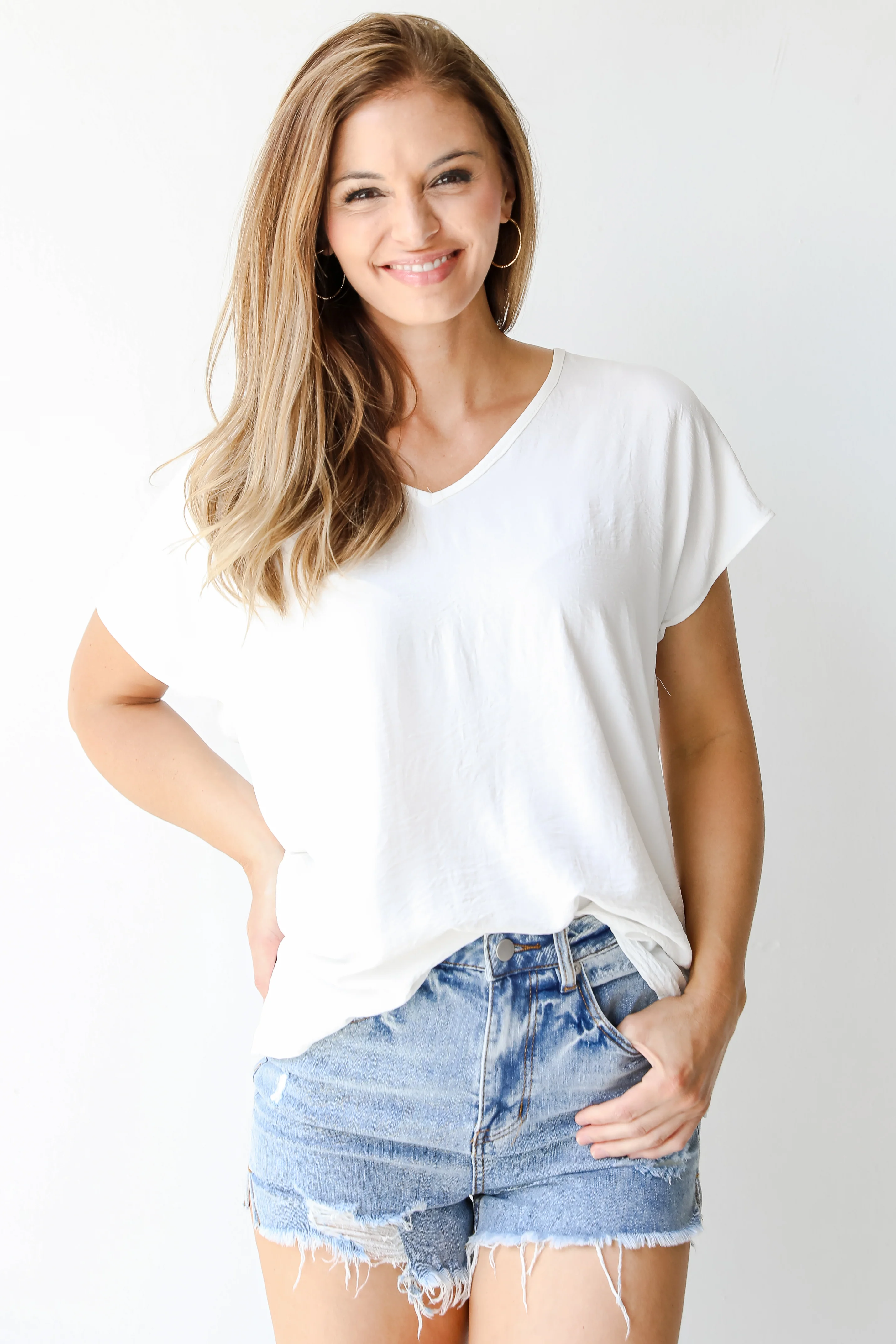 Bring The Heat Distressed Denim Shorts