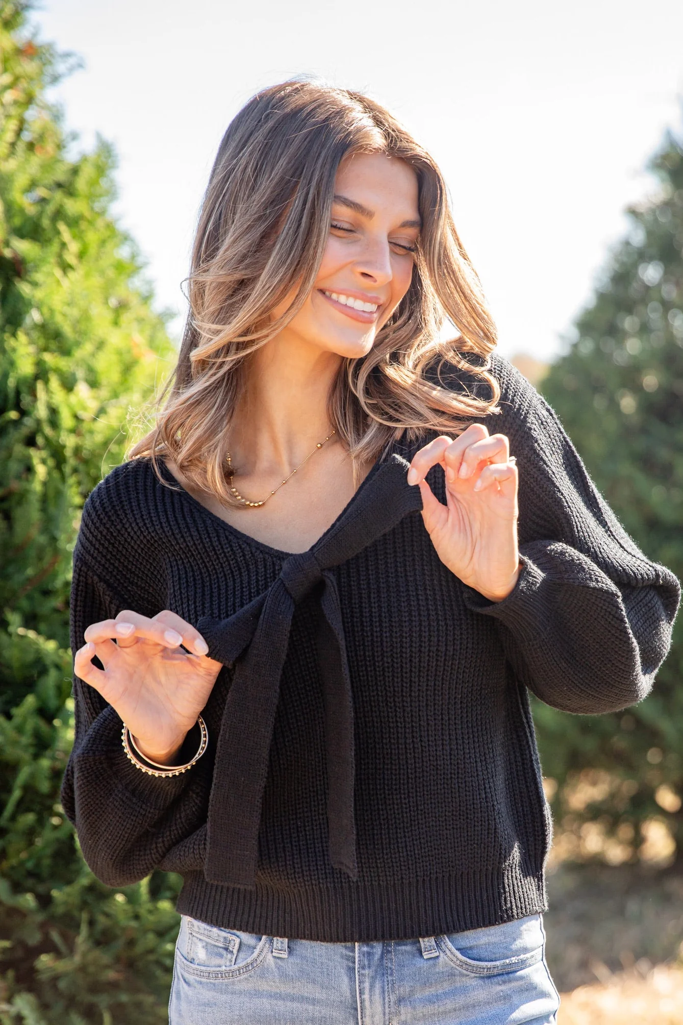 FINAL SALE - Cozy Sweetness Bow Sweater - DU DEAL