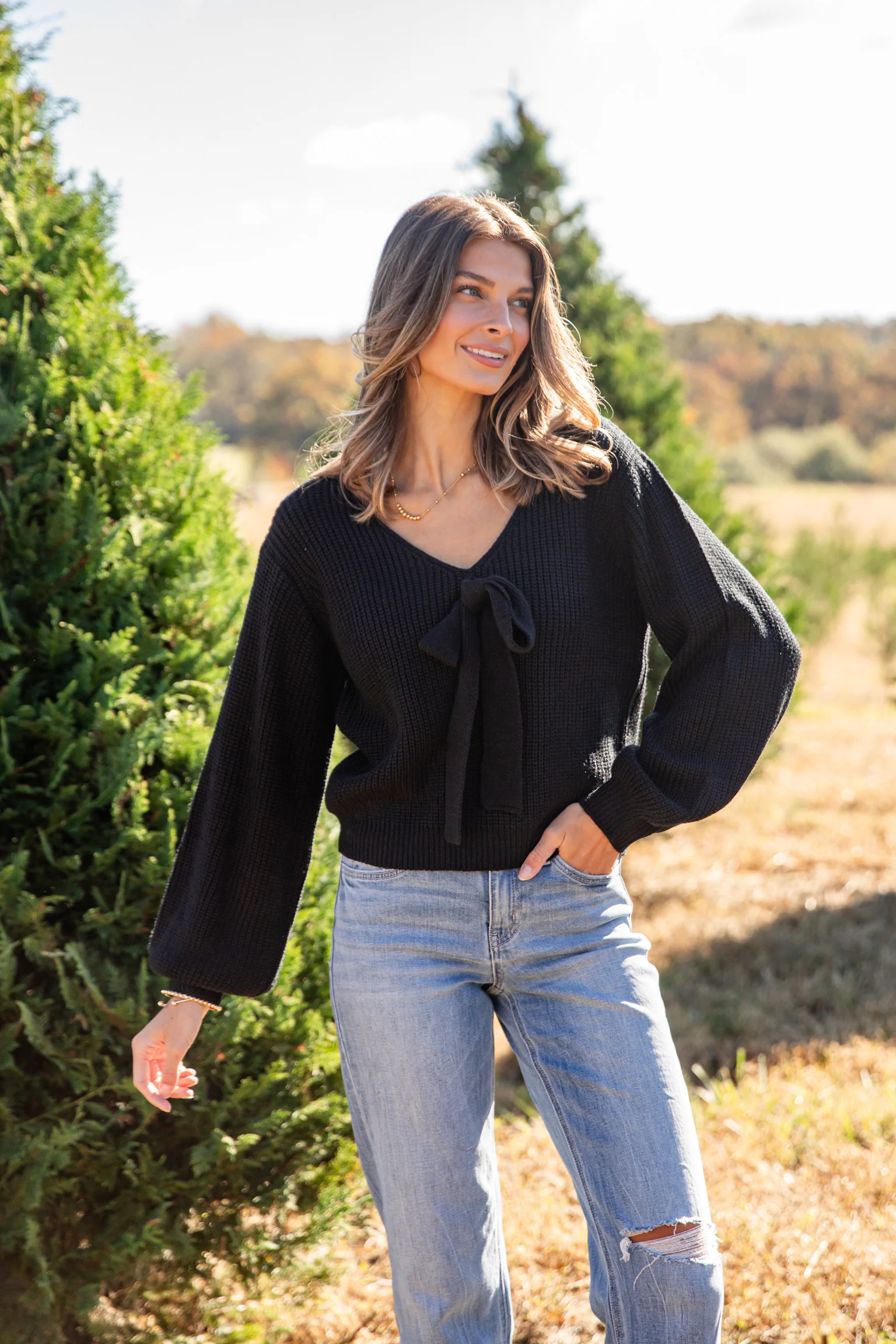 FINAL SALE - Cozy Sweetness Bow Sweater - DU DEAL