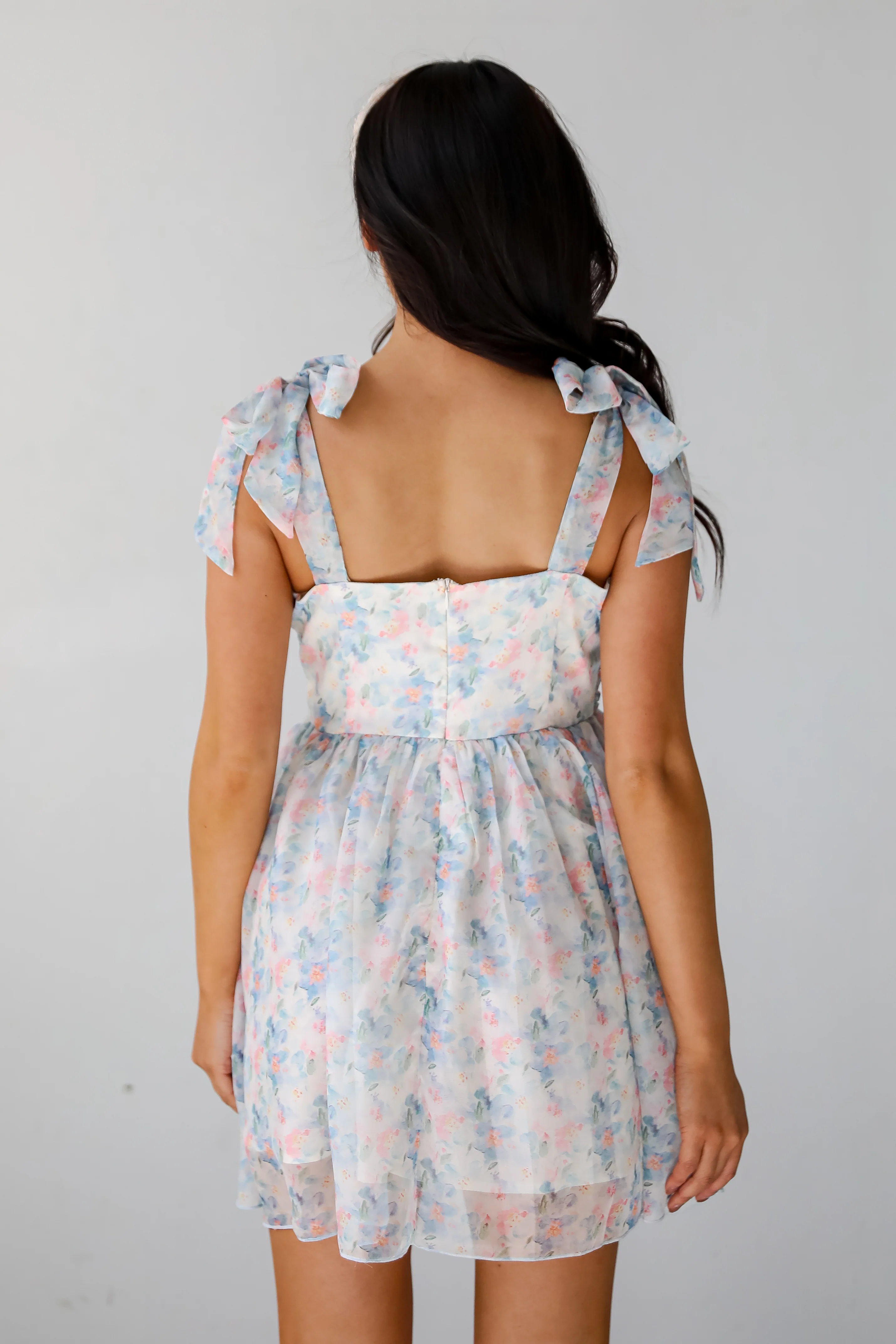 FINAL SALE - Darling Composure Ivory Floral Mini Dress