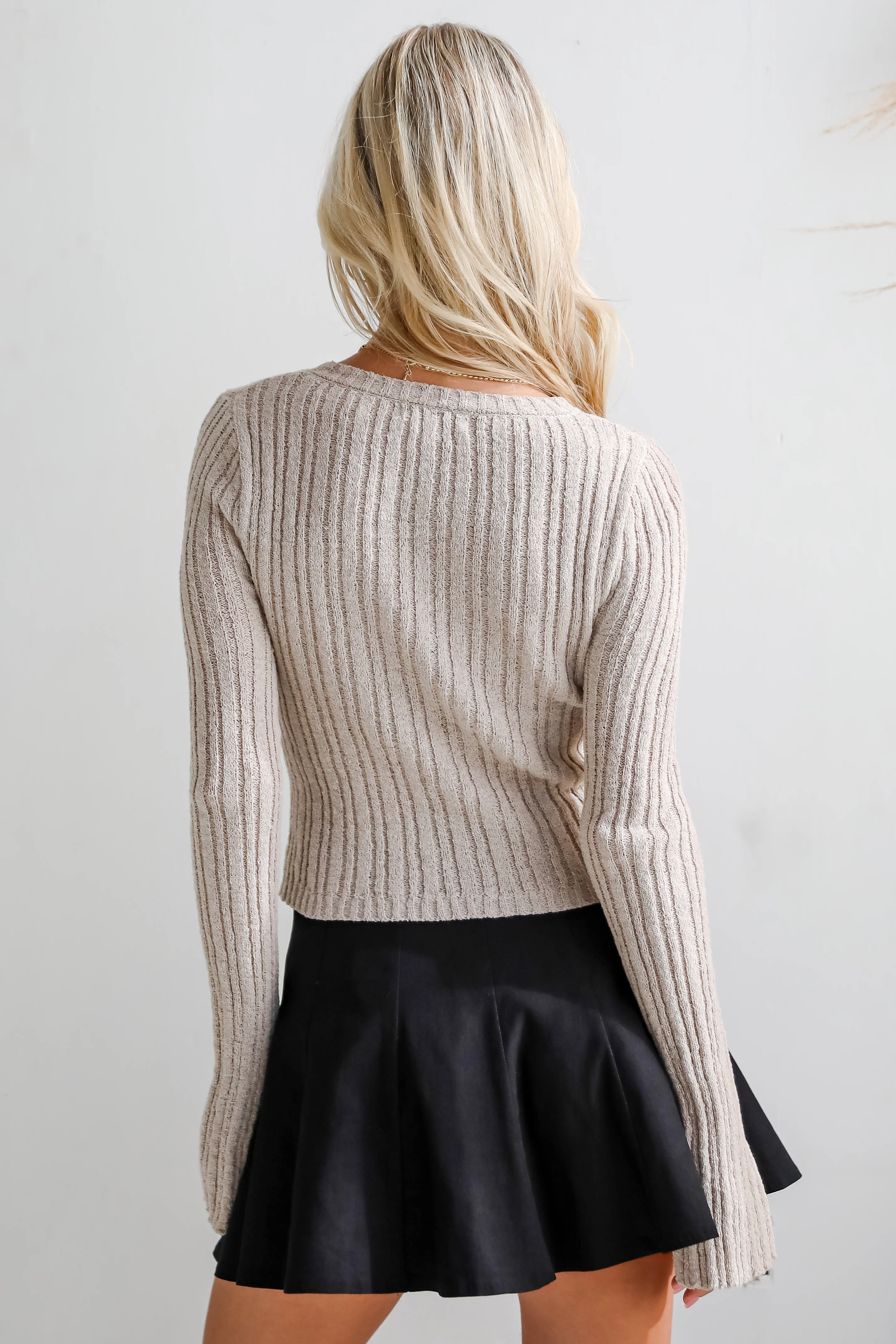 FINAL SALE - Bailey Tan Ribbed Knit Top - DOORBUSTER