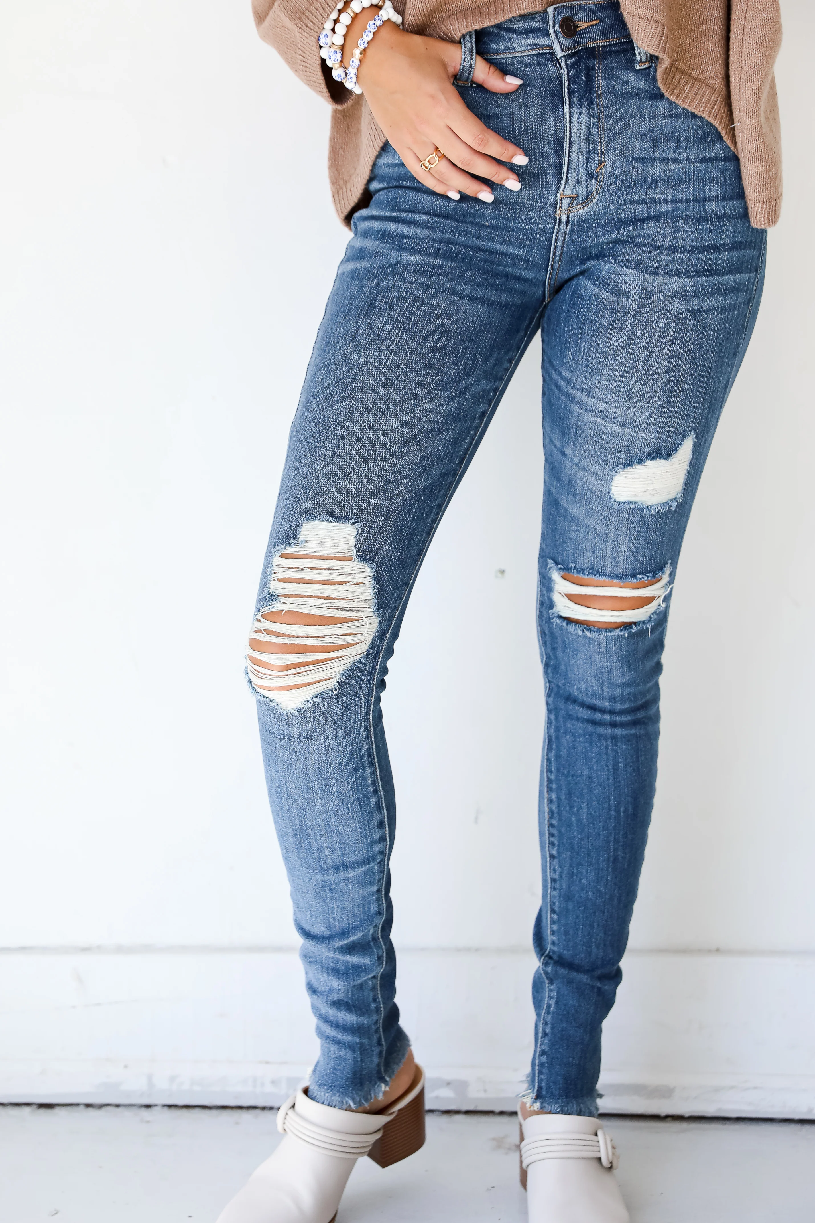 FINAL SALE - Always The Coolest Distressed Skinny Jeans