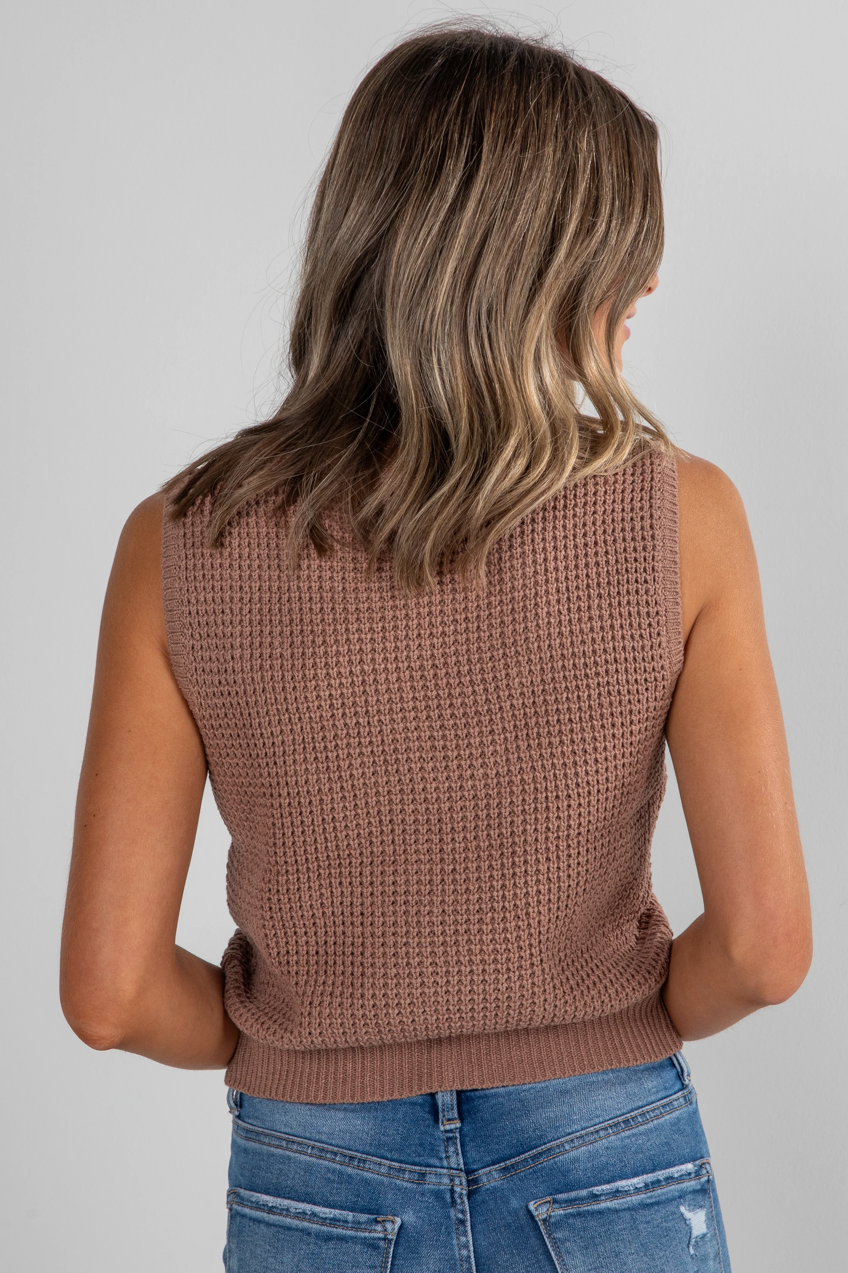 FINAL SALE - On Her Way Mocha Knit Vest 5 FINAL SALE - On Her Way Mocha Knit Vest