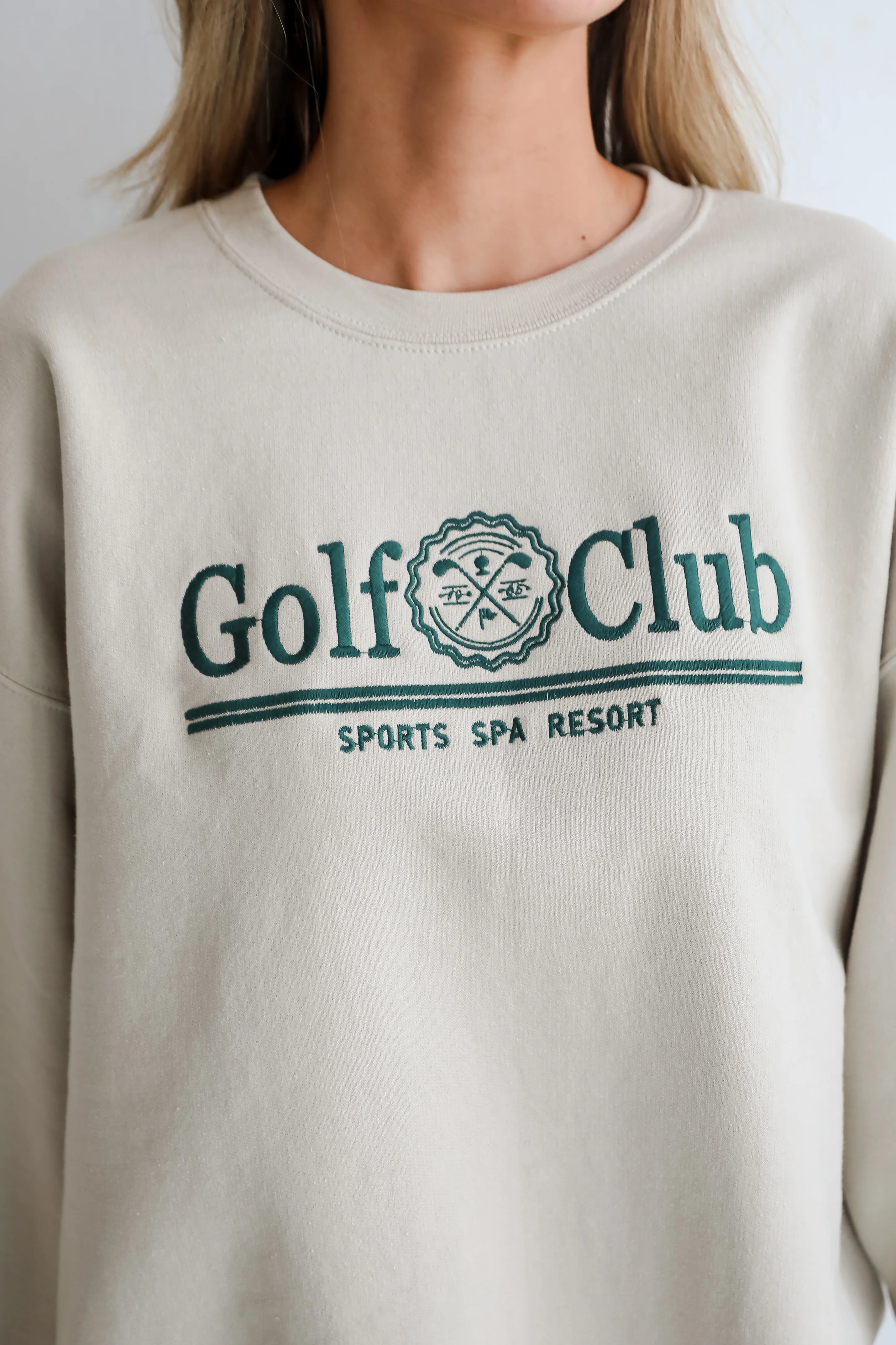 FINAL SALE - Taupe Golf Club Sweatshirt 4 FINAL SALE - Taupe Golf Club Sweatshirt