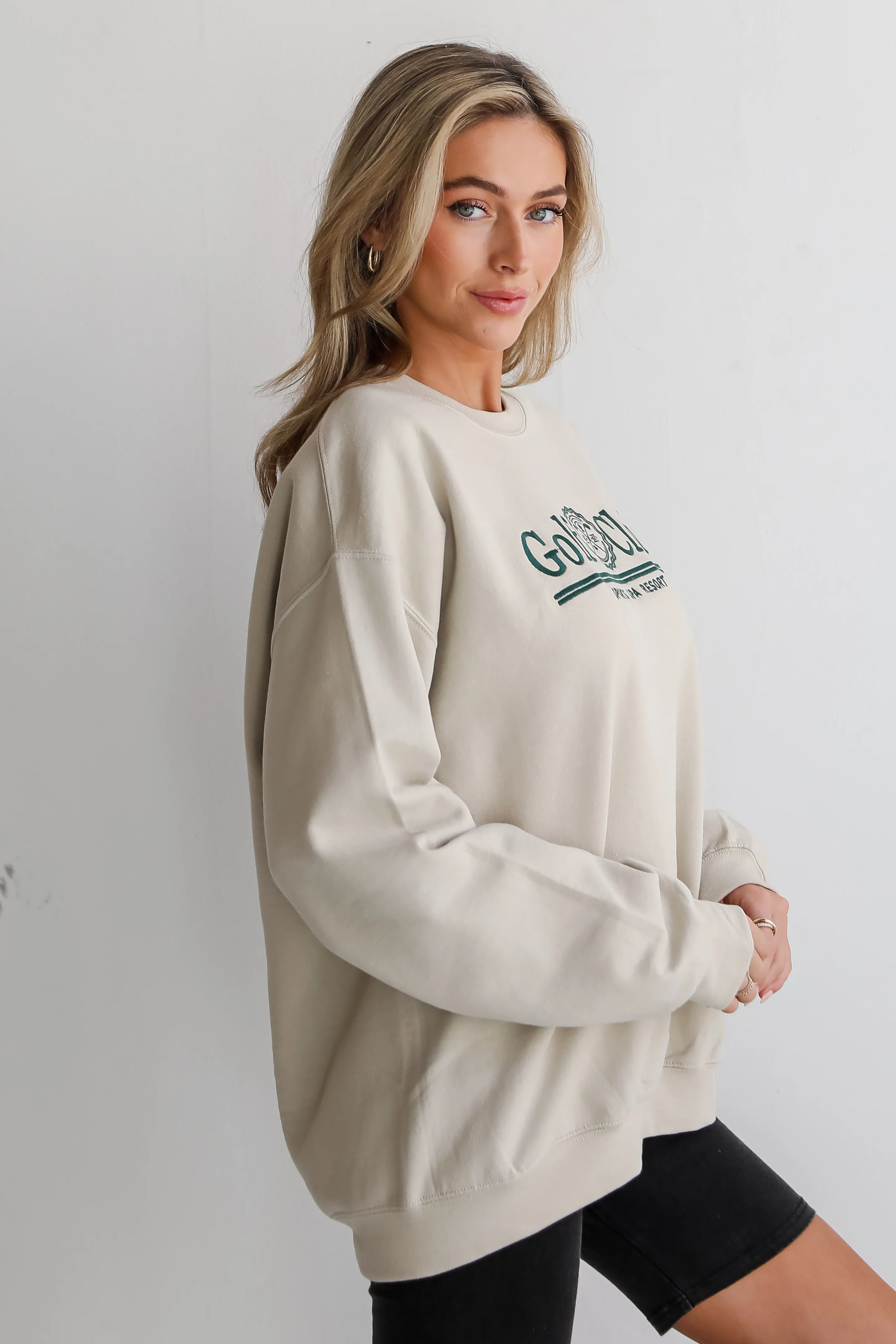 FINAL SALE - Taupe Golf Club Sweatshirt 5 FINAL SALE - Taupe Golf Club Sweatshirt