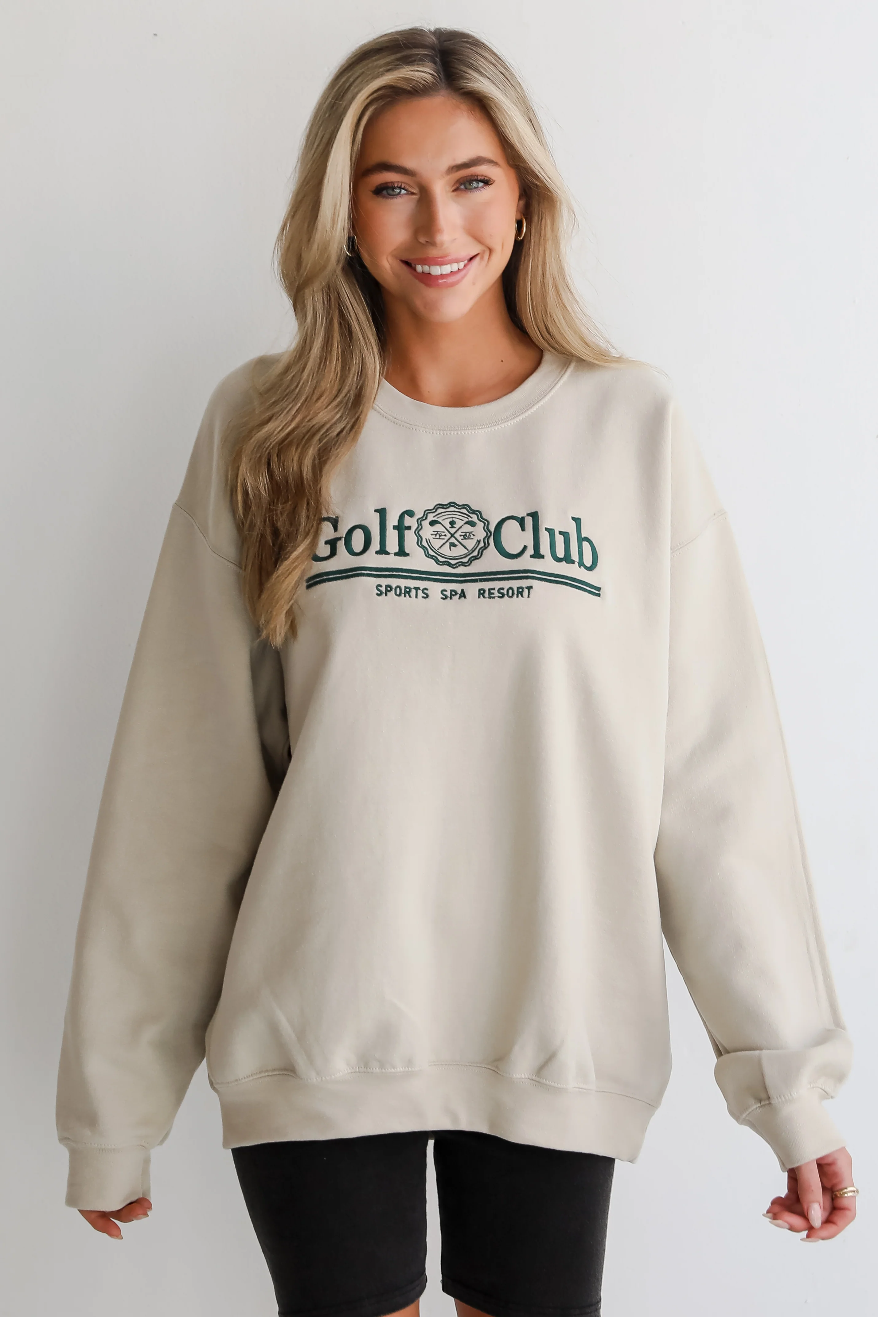 FINAL SALE - Taupe Golf Club Sweatshirt 6 FINAL SALE - Taupe Golf Club Sweatshirt