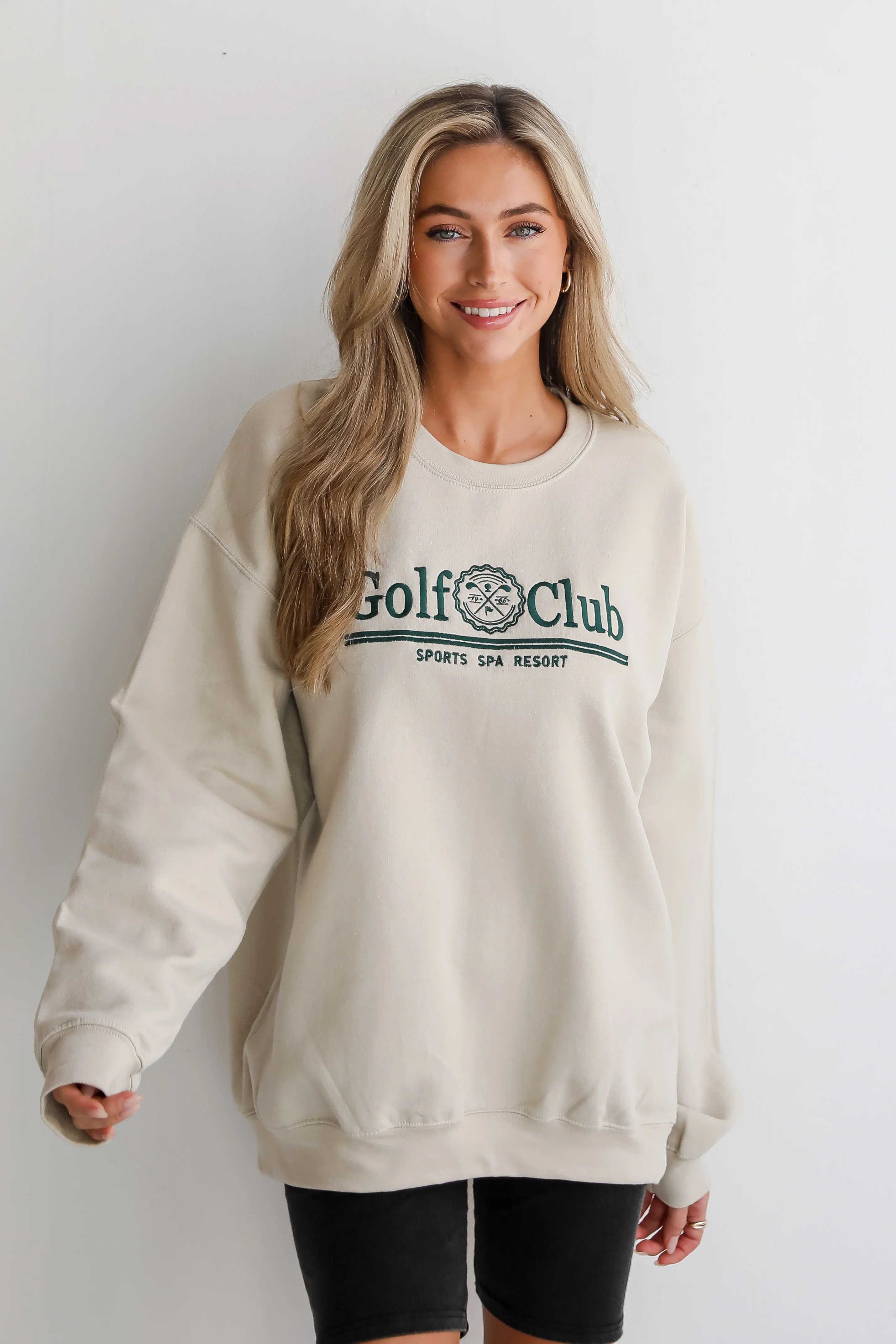 FINAL SALE - Taupe Golf Club Sweatshirt 8 FINAL SALE - Taupe Golf Club Sweatshirt