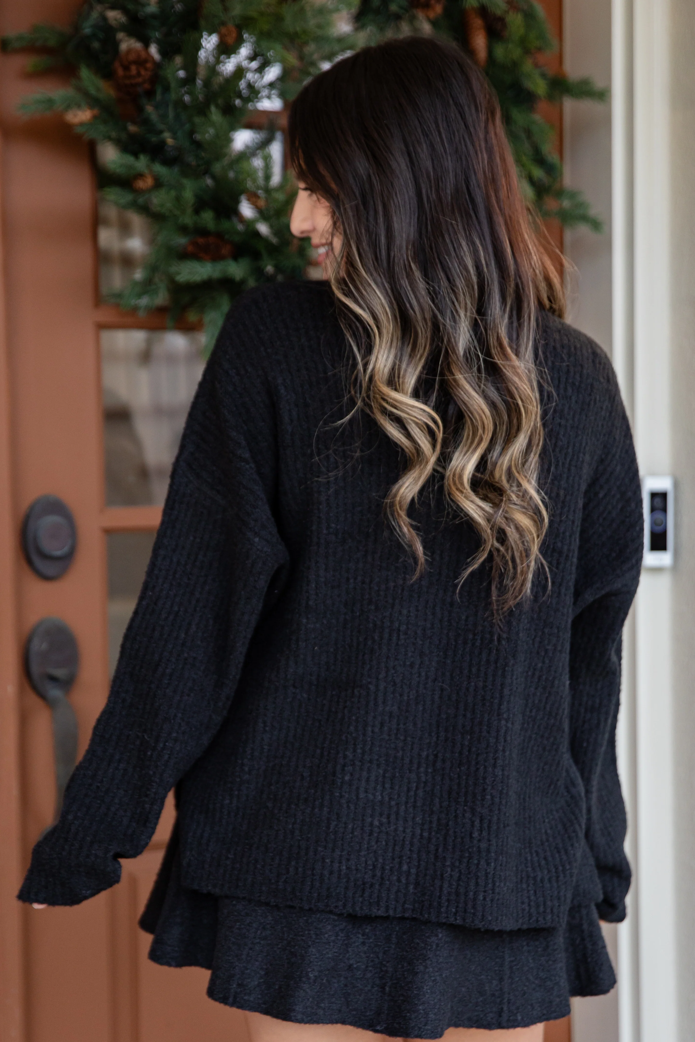 Cinnamon Spice Mock Neck Knit Sweater