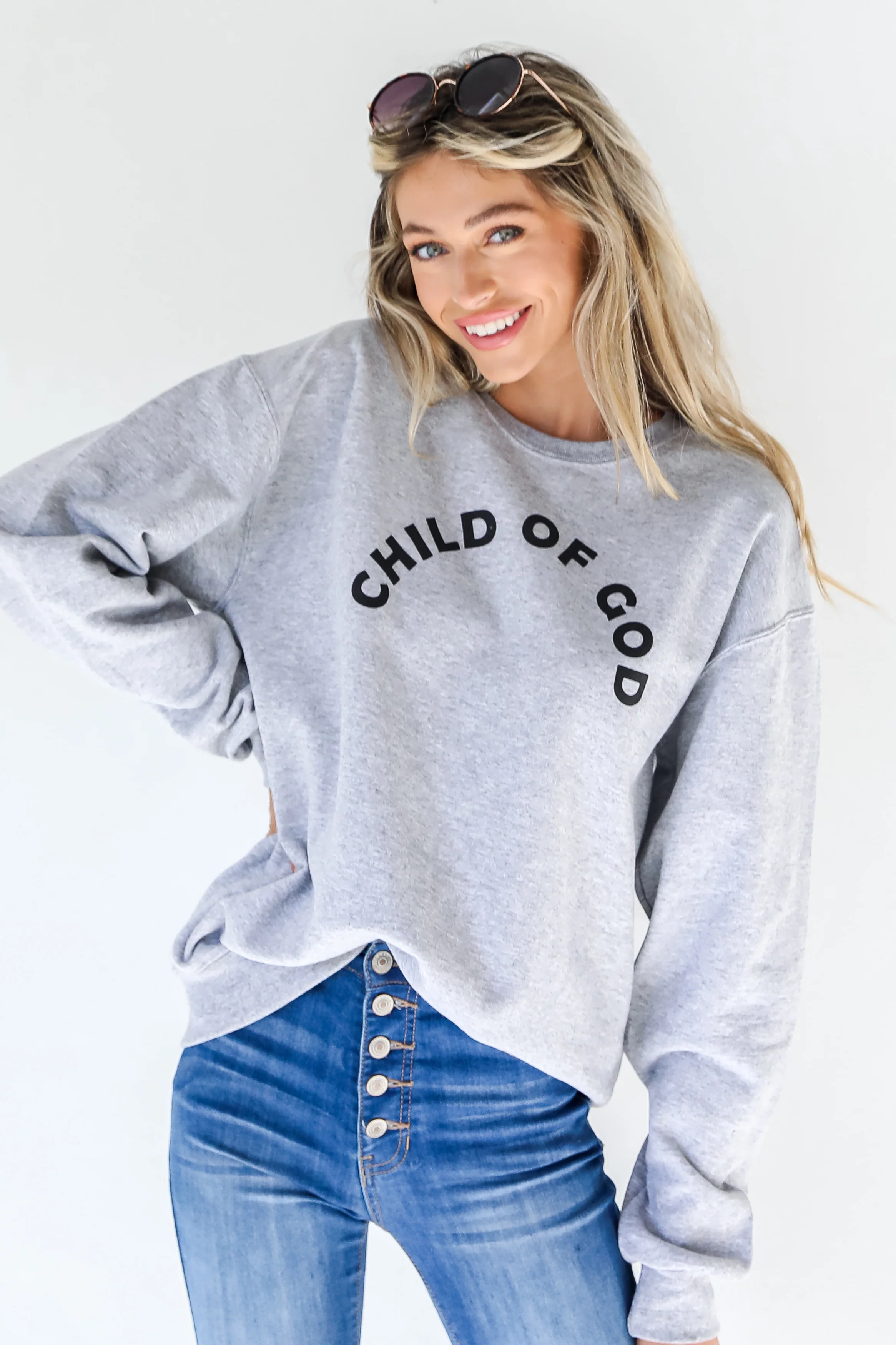 Heather Grey Child Of God Pullover