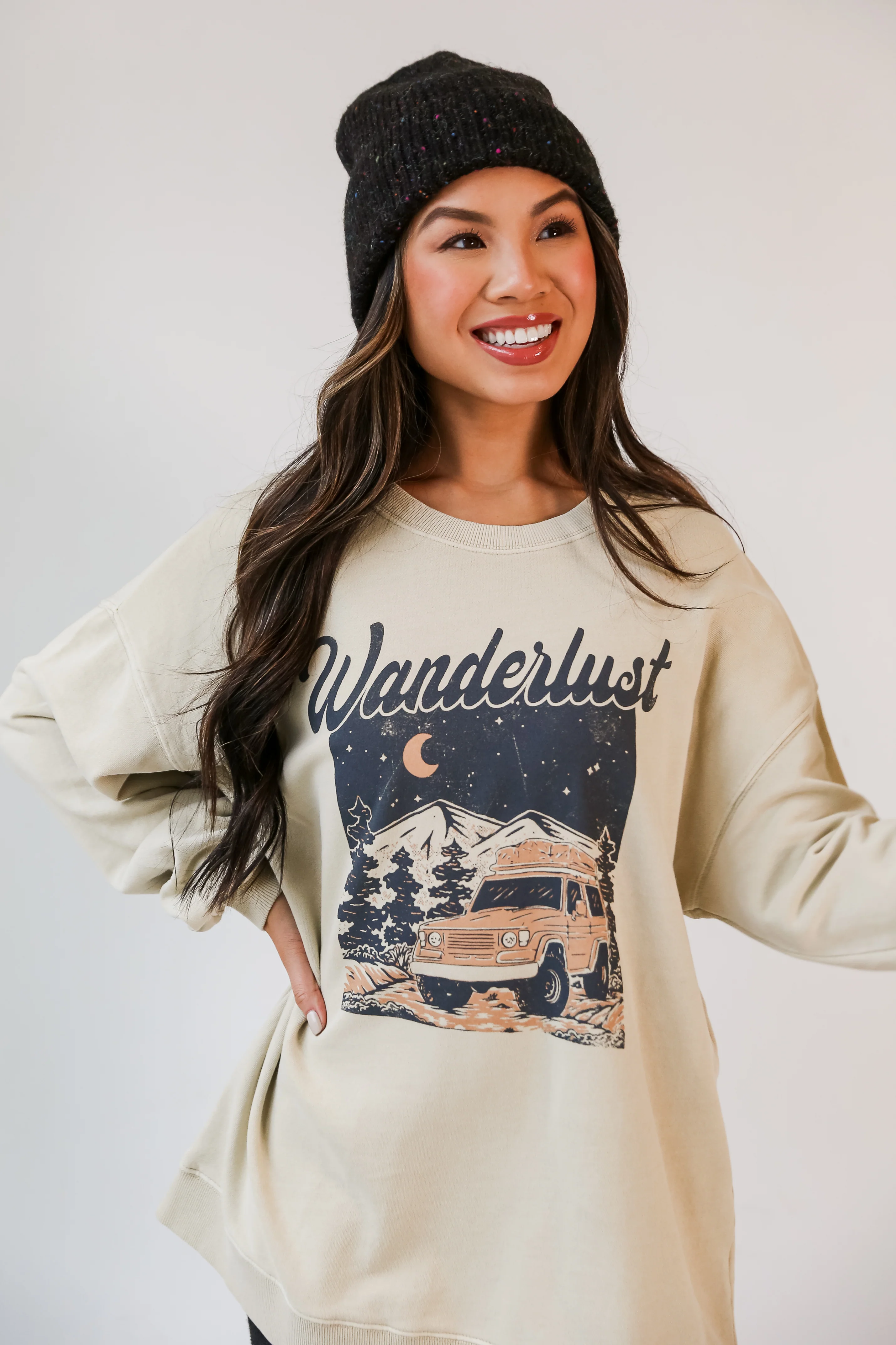 FINAL SALE - Taupe Wanderlust Sweatshirt