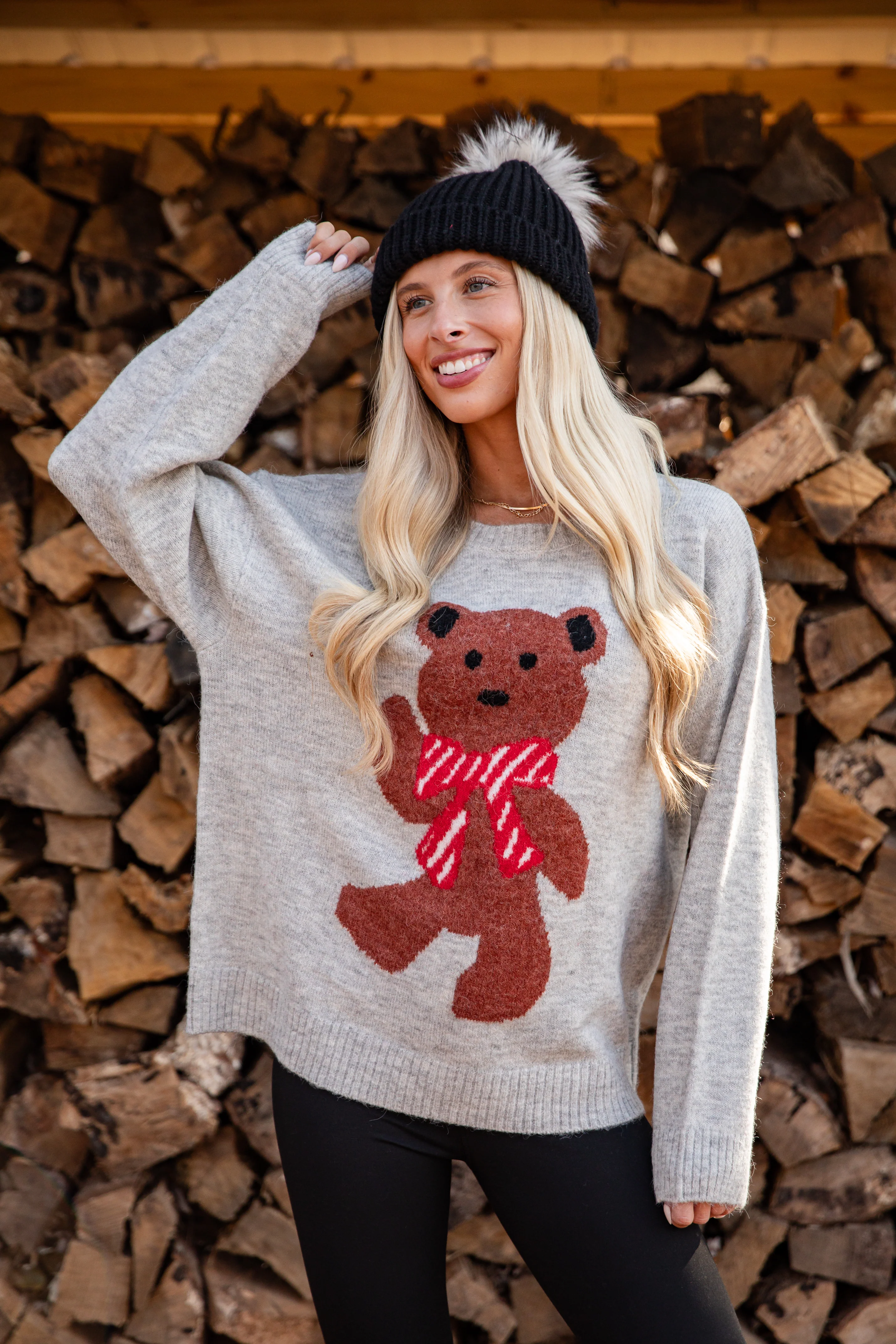 FINAL SALE - Beary Merry Christmas Heather Grey Sweater