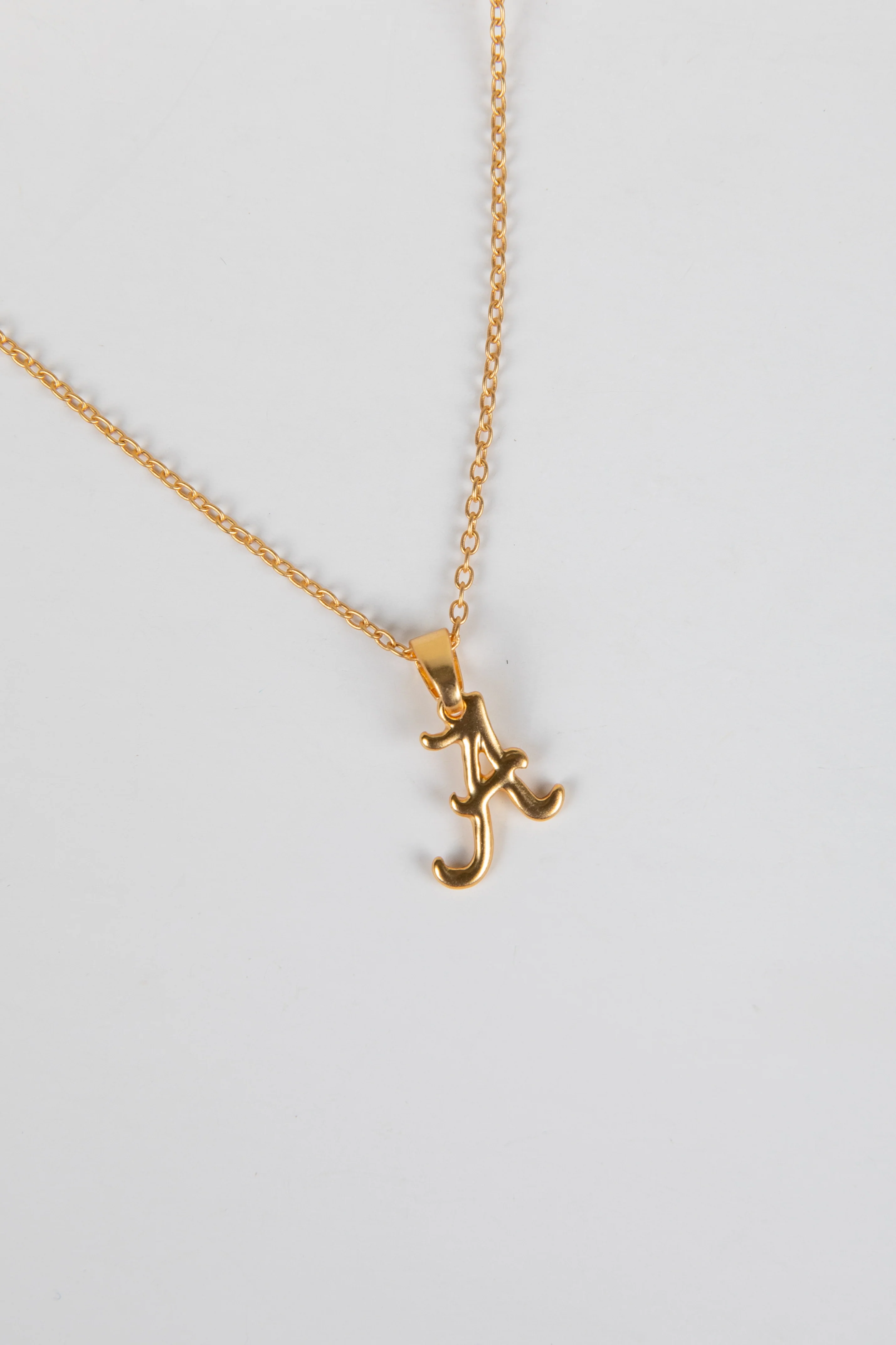 Gold "A" Charm Necklace