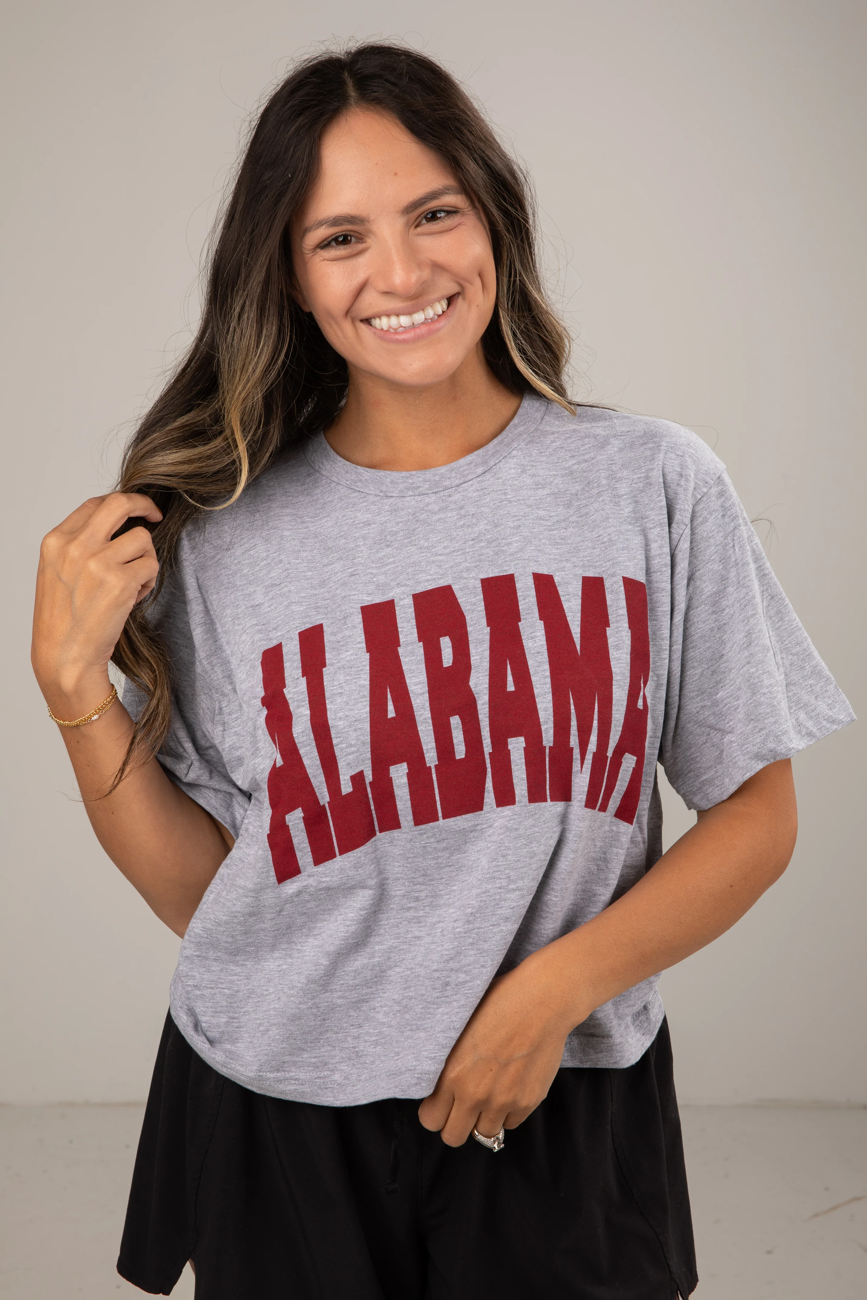 Heather Grey Alabama Cropped Tee