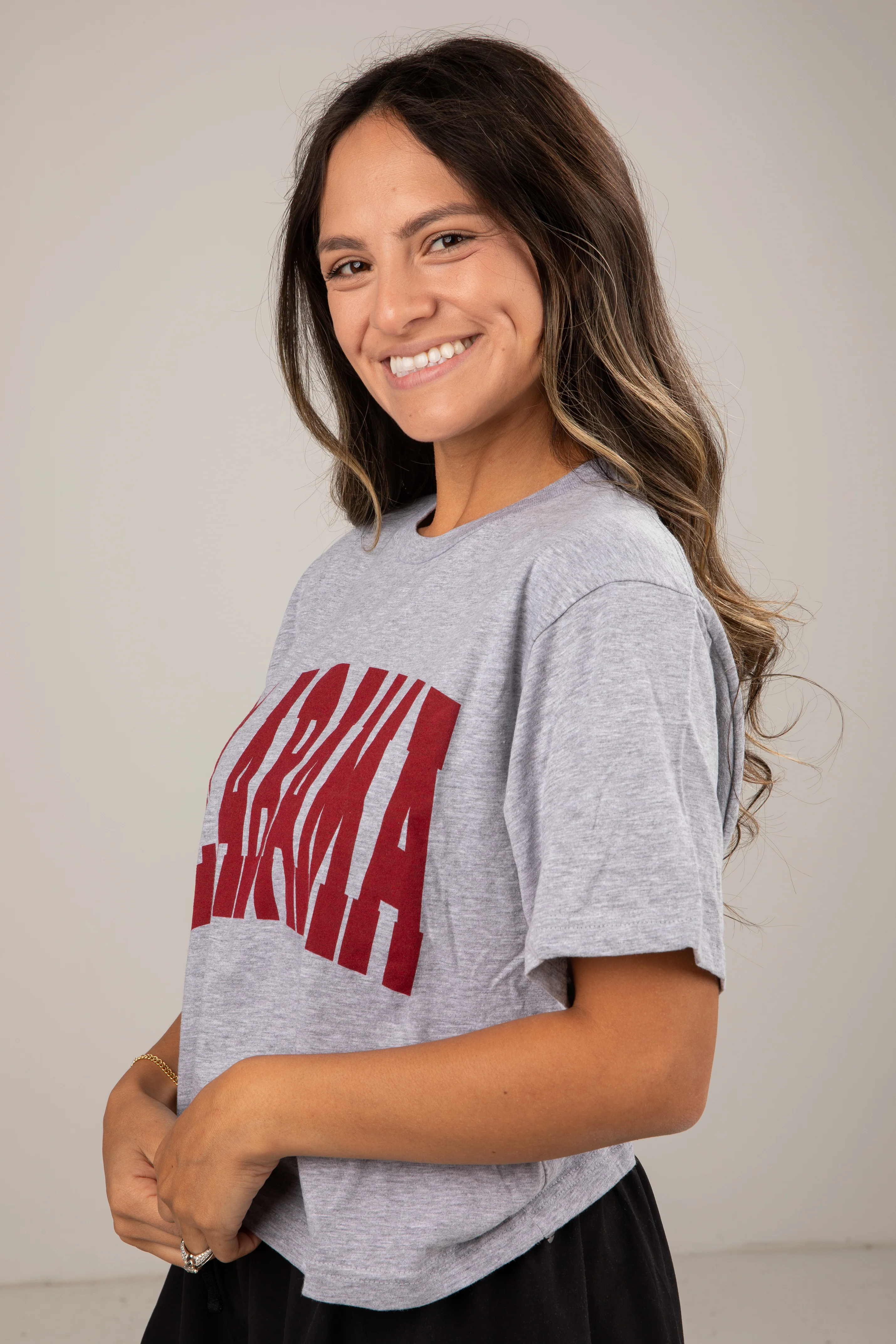 Heather Grey Alabama Cropped Tee 3 Heather Grey Alabama Cropped Tee