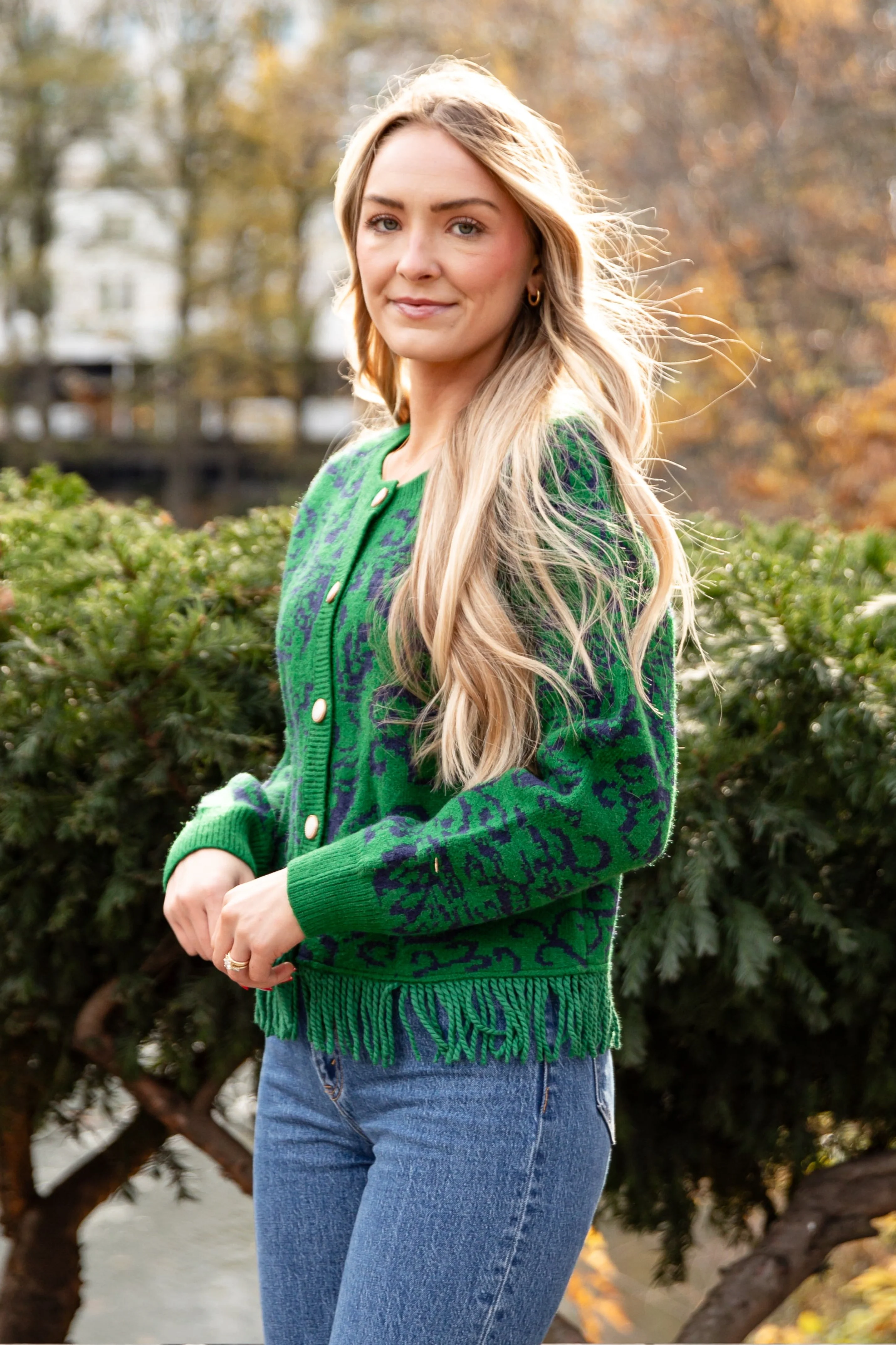 FINAL SALE - Ultimate Beauty Green Fringe Sweater Cardigan
