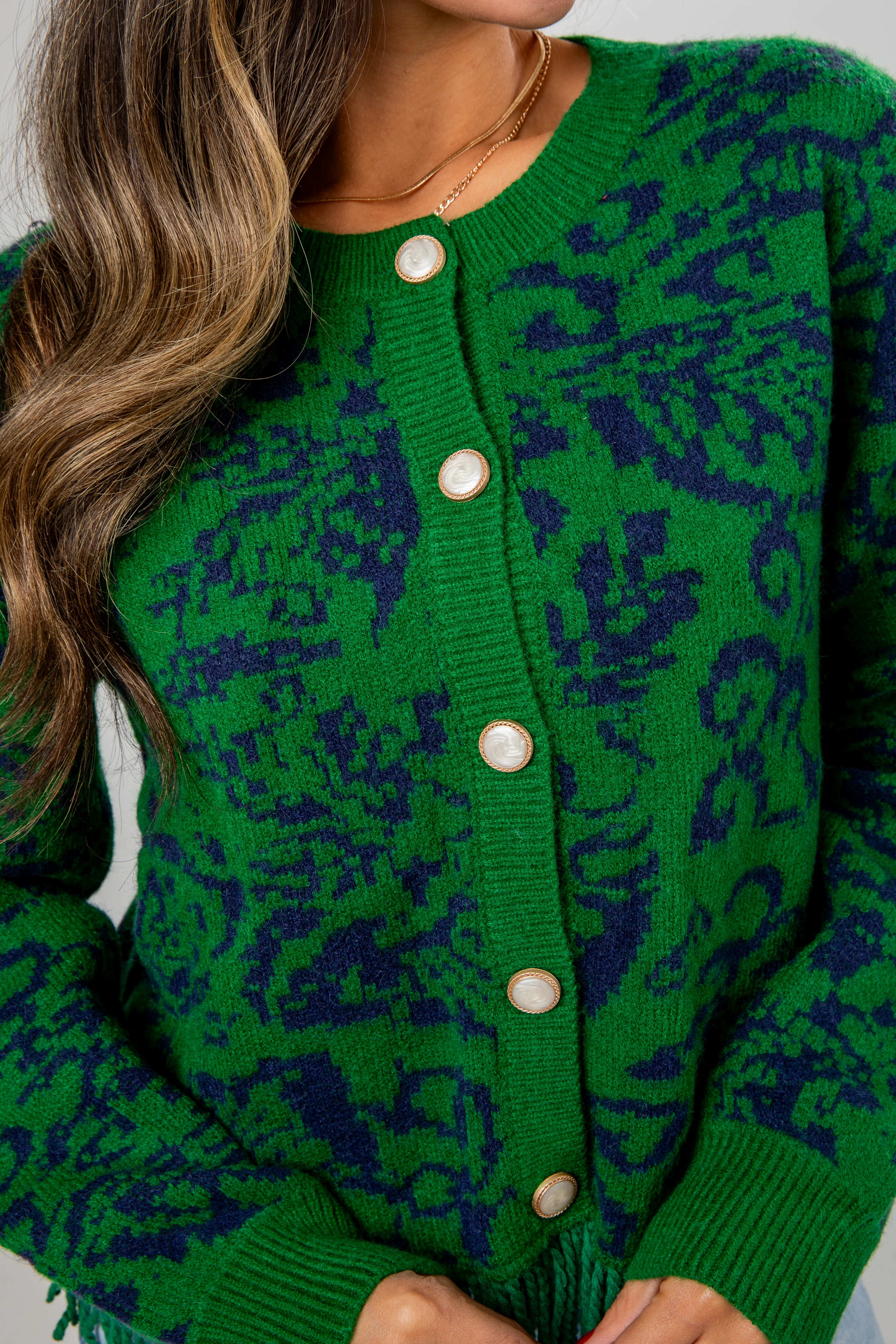FINAL SALE - Ultimate Beauty Green Fringe Sweater Cardigan