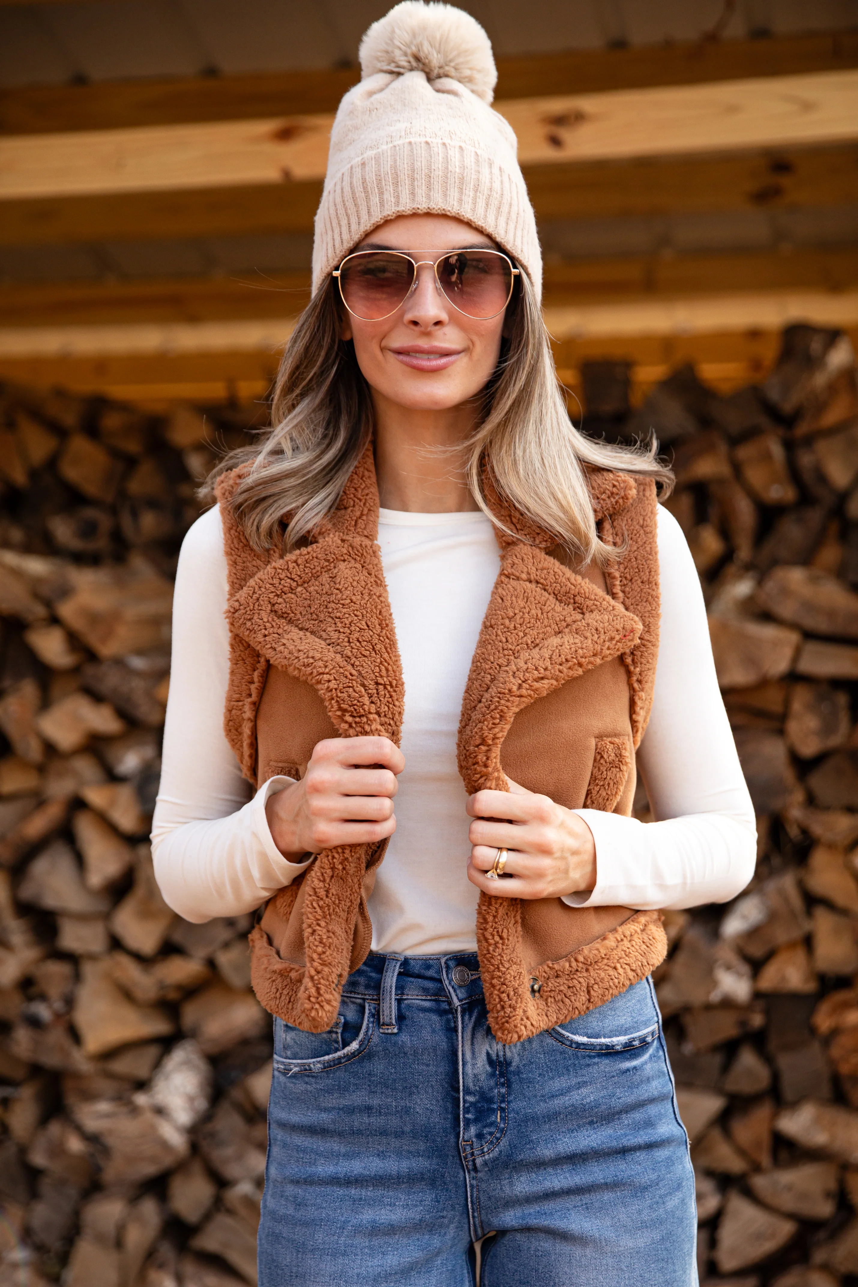 Cozy Wrangler Camel Vest