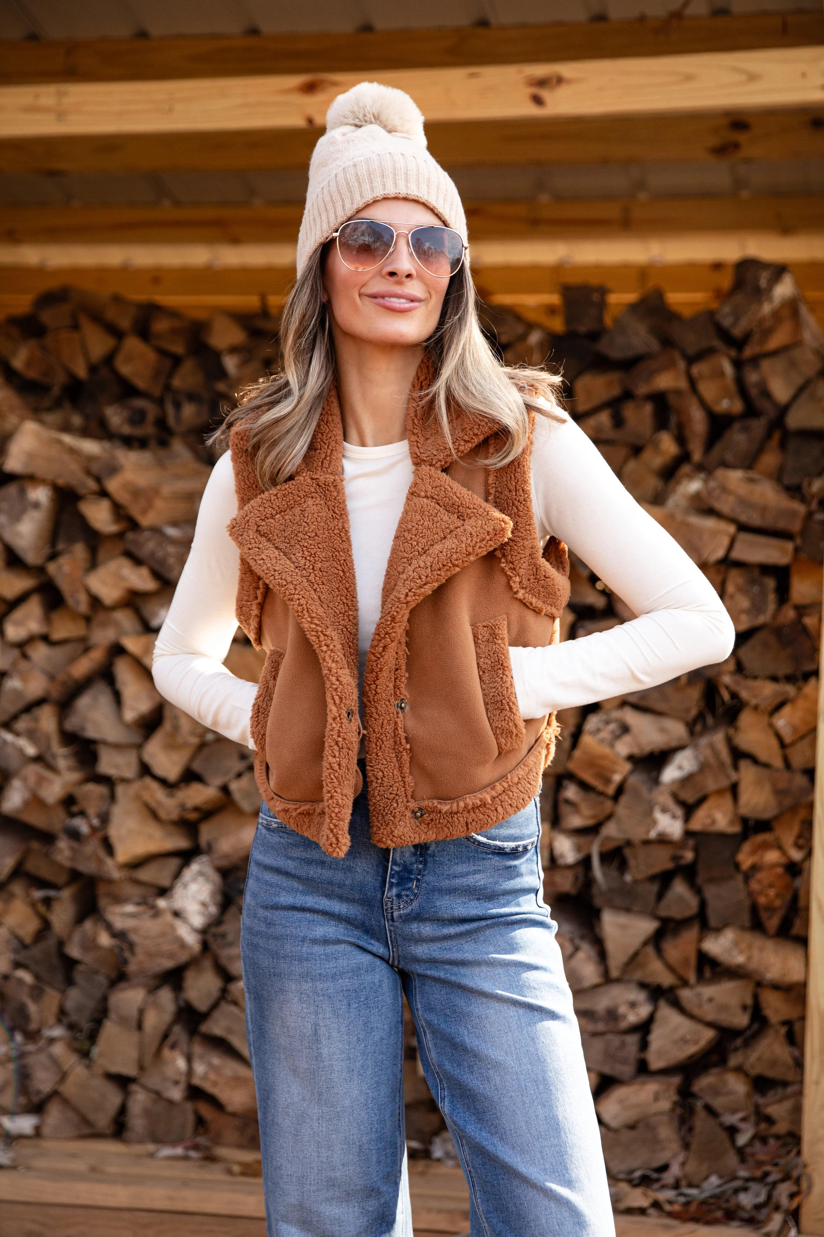 Cozy Wrangler Camel Vest