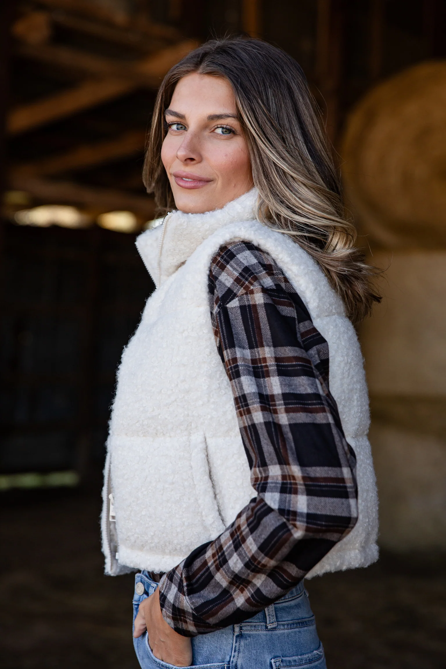 FINAL SALE - By The Campfire Cream Teddy Puffer Vest