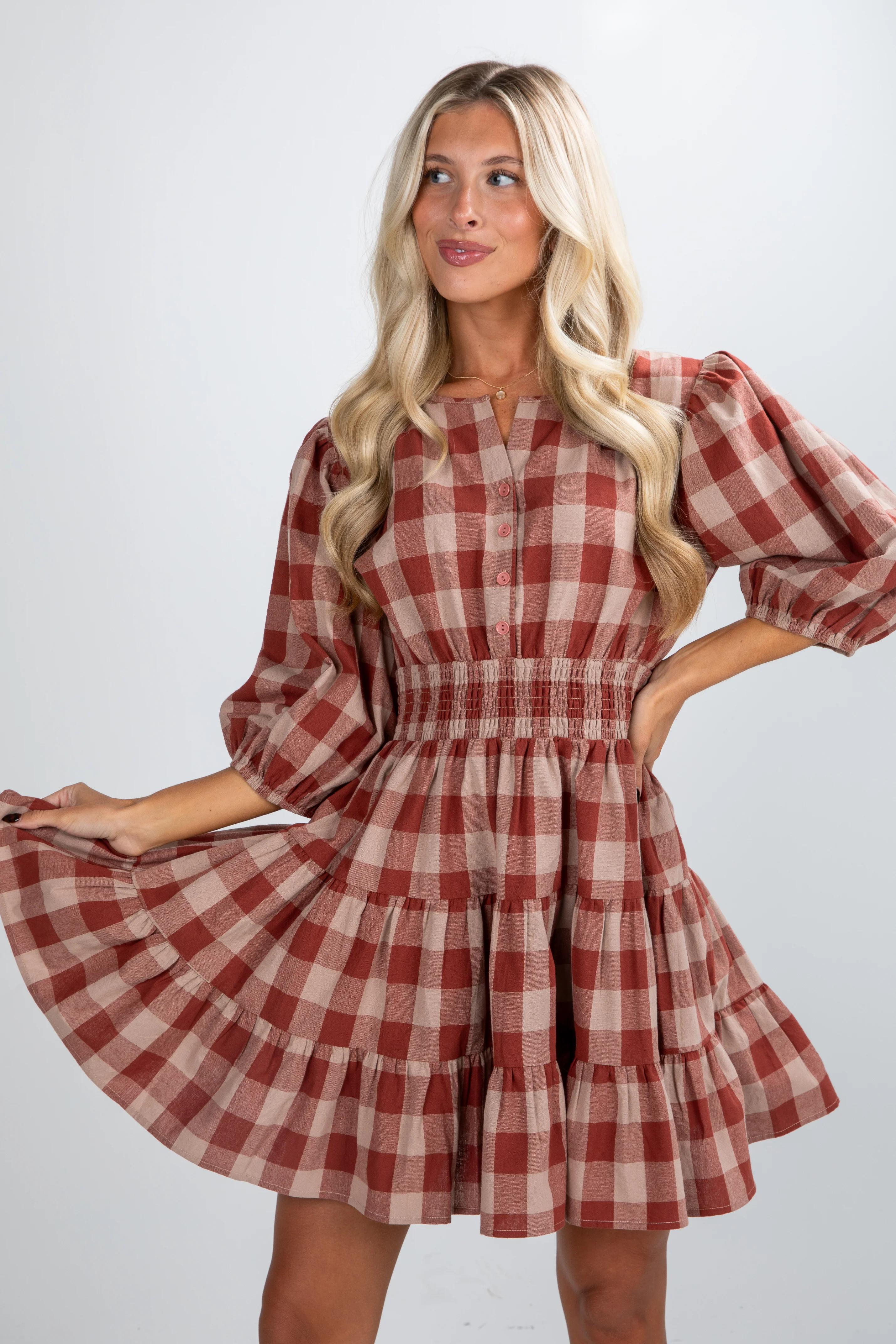 FINAL SALE - Don't Think Twice Plaid Mini Dress