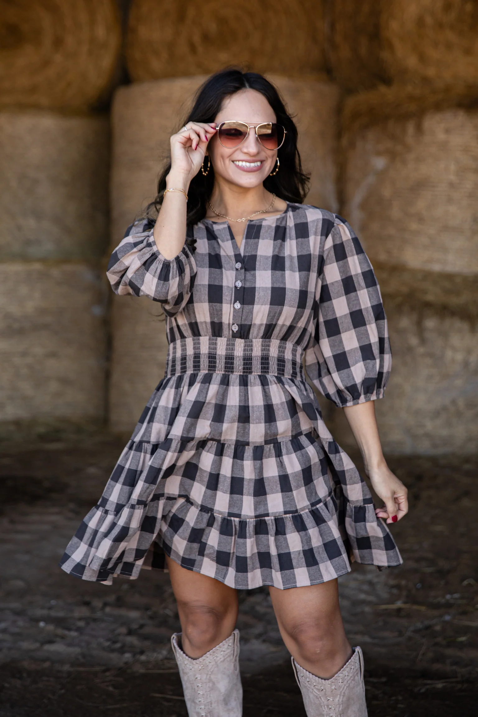 FINAL SALE - Don't Think Twice Plaid Mini Dress